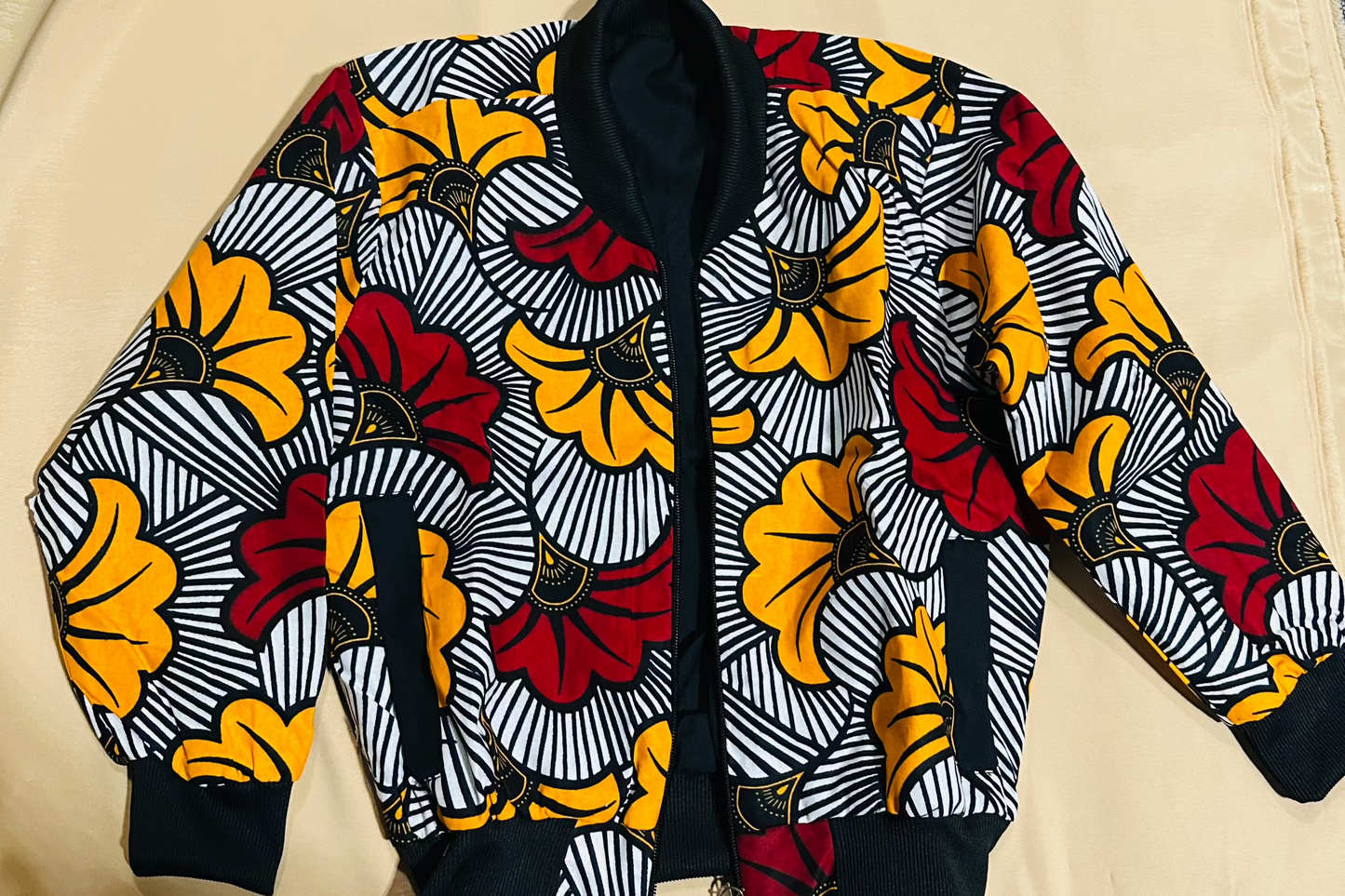Bomber enfant - Blouson Wax enfant - Rouge et jaune