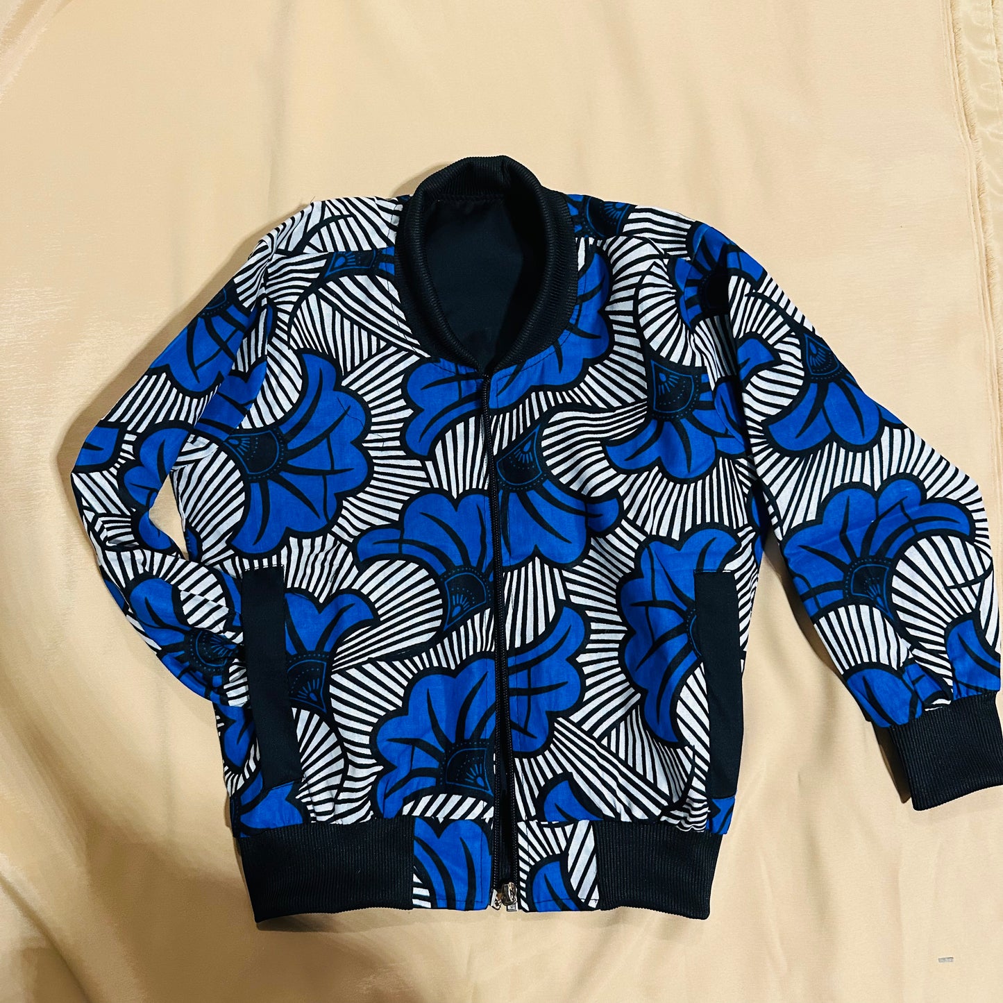 Bomber en Wax enfant - Mixte - Bleu roi