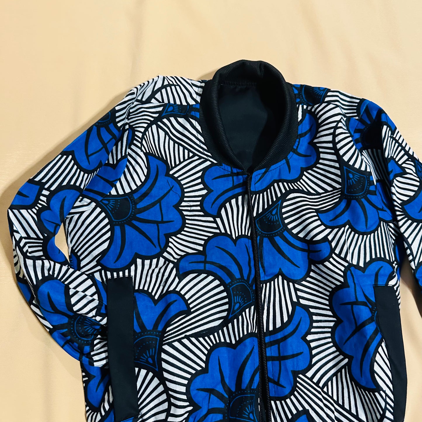 Bomber en Wax enfant - Mixte - Bleu roi