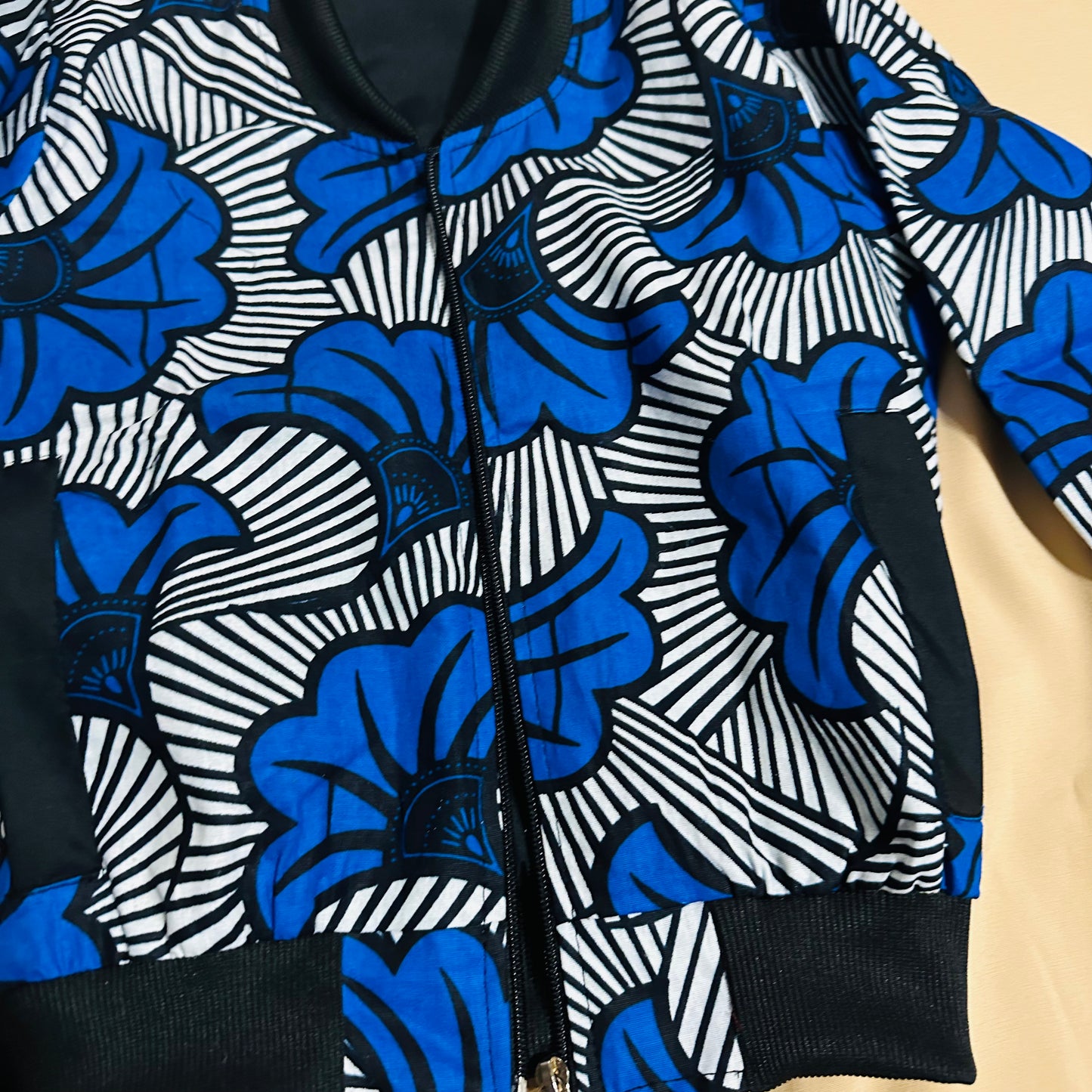 Bomber en Wax enfant - Mixte - Bleu roi