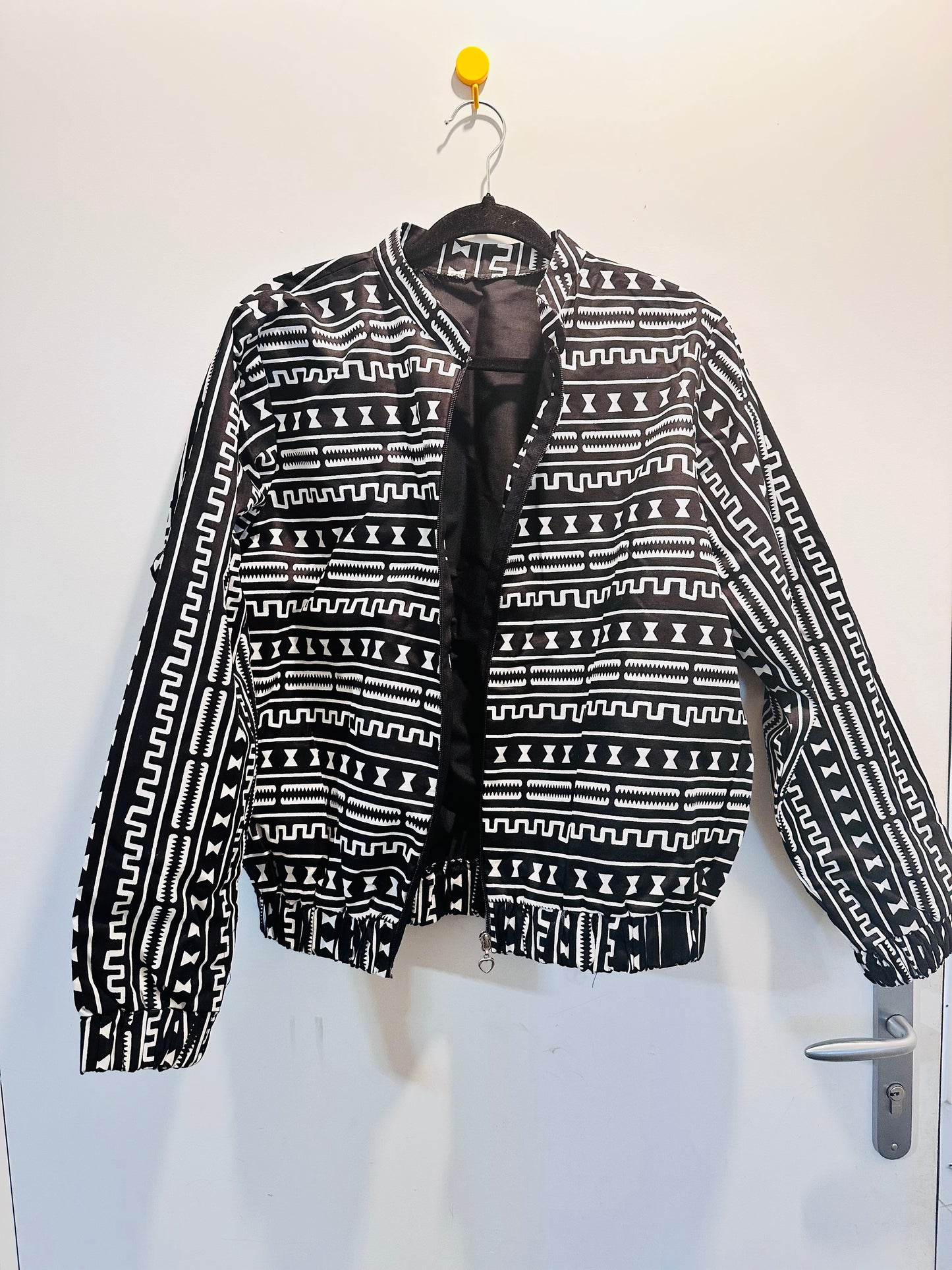 Bomber mixte Bogolan Noir Blanc