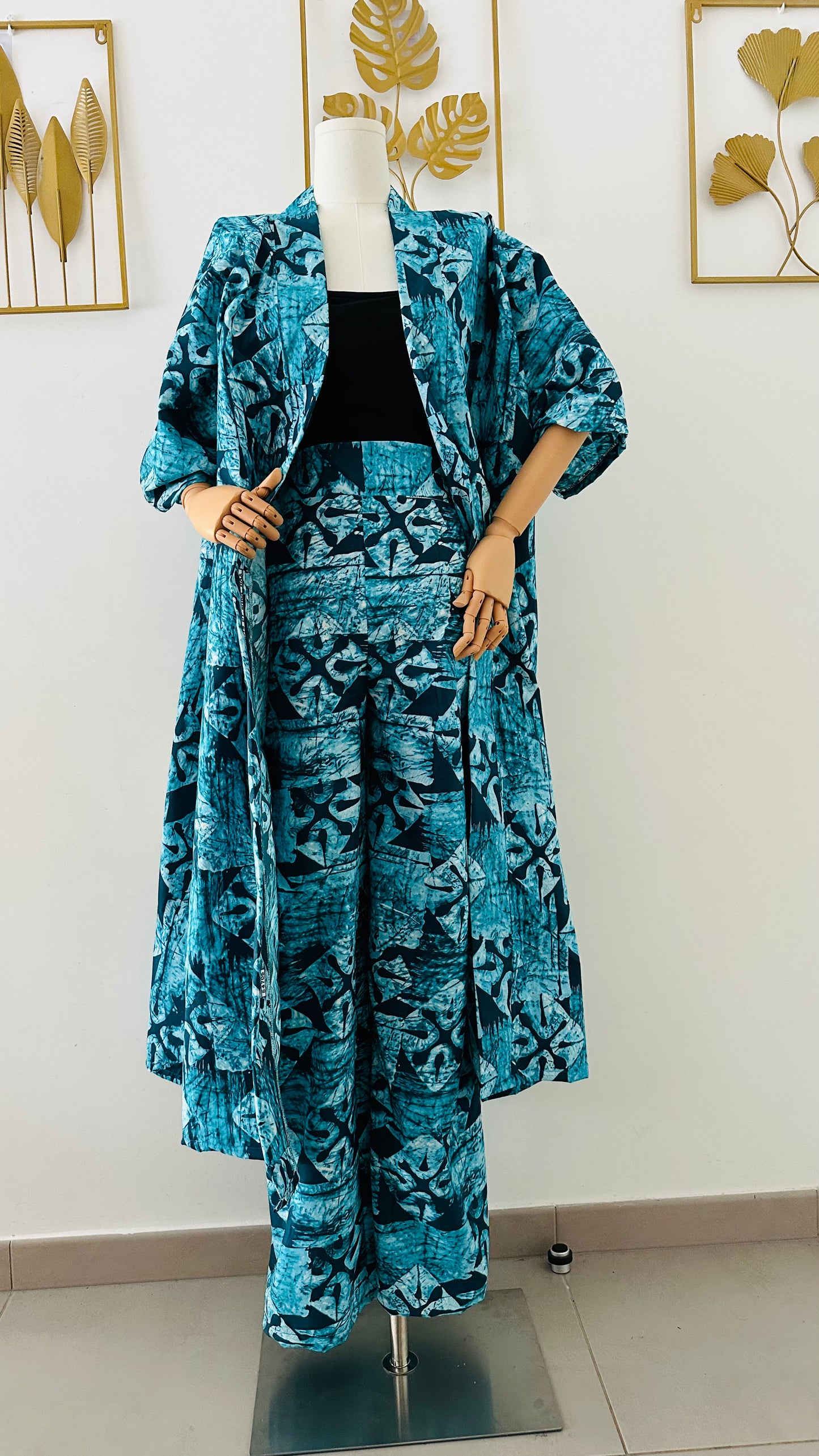 Kimono Maxi - Tie & Dye Turquoise
