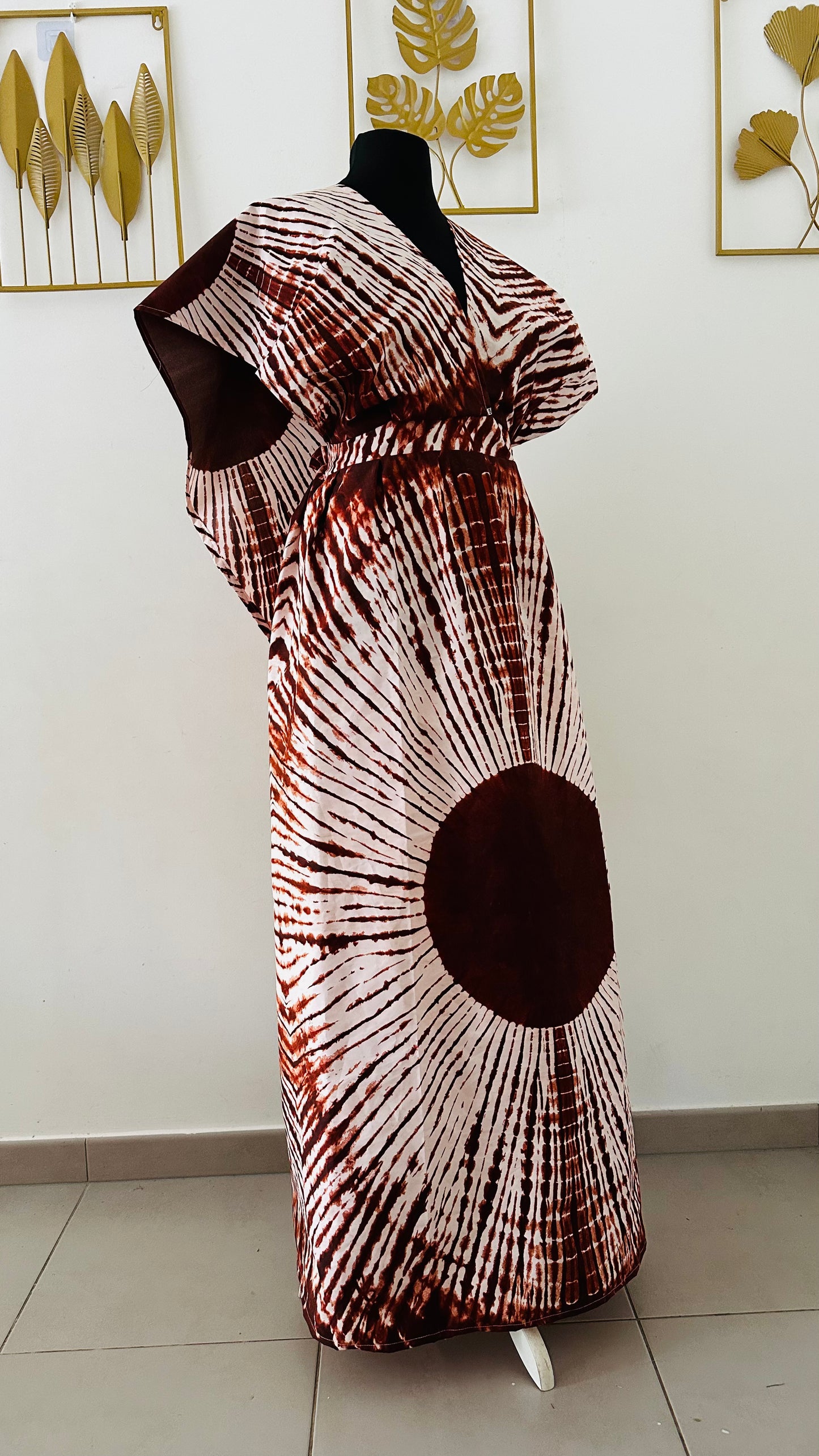 Robe Convertible Tie & Dye marron