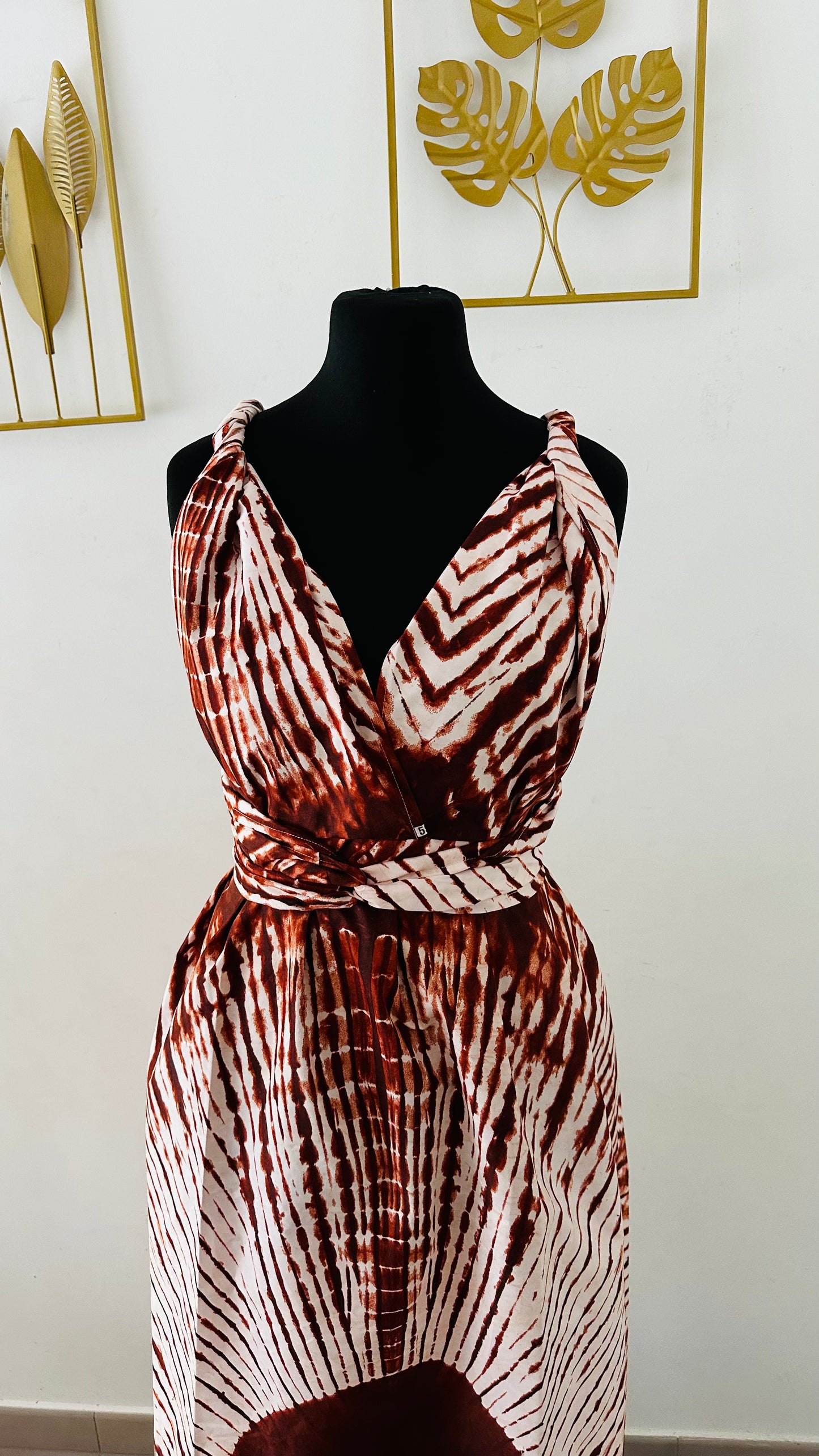 Robe Convertible Tie & Dye marron