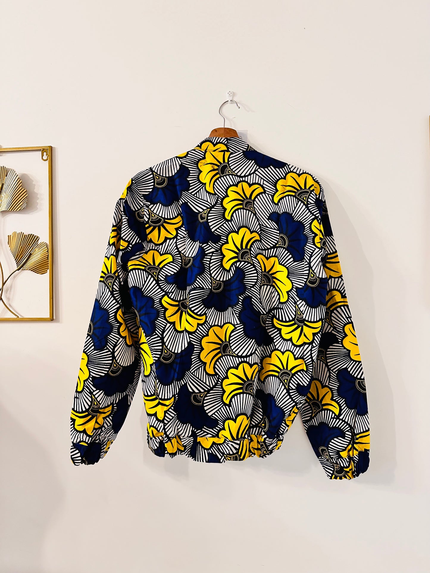 Blouson africain bleu et jaune