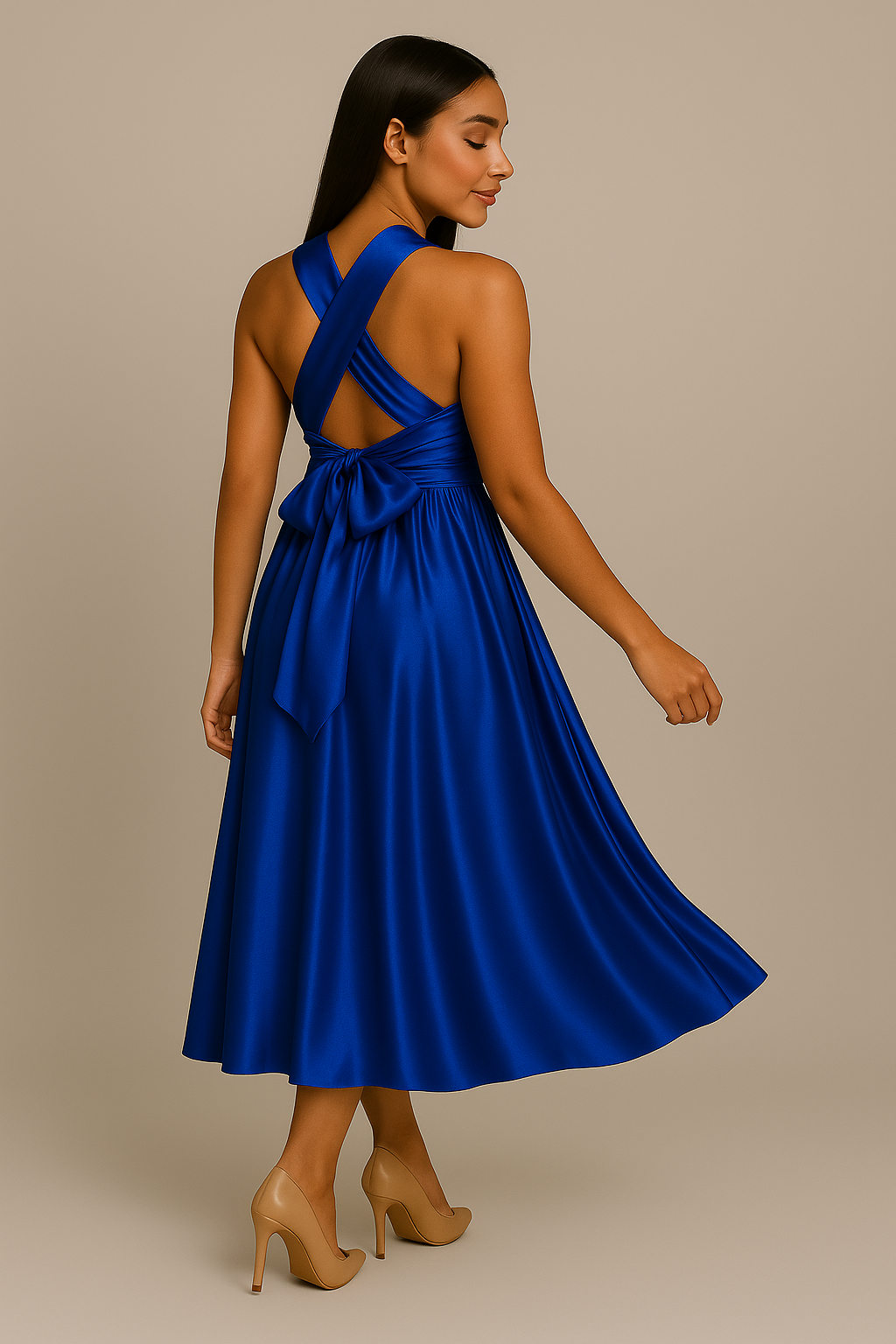 Robe convertible en Satin - Robe Infinity - Choix de couleur - Robe Fendu en satin