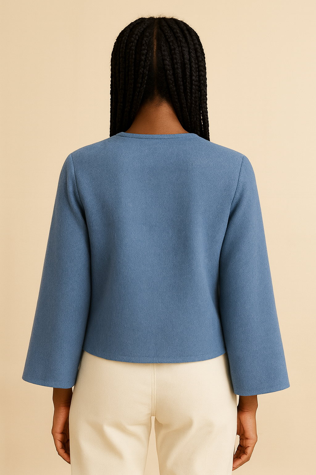 Patron PDF facile – Blouse LINA à nouer, du XS au 8XL. Encolure V, manches longues, coupe fluide. Téléchargement immédiat.