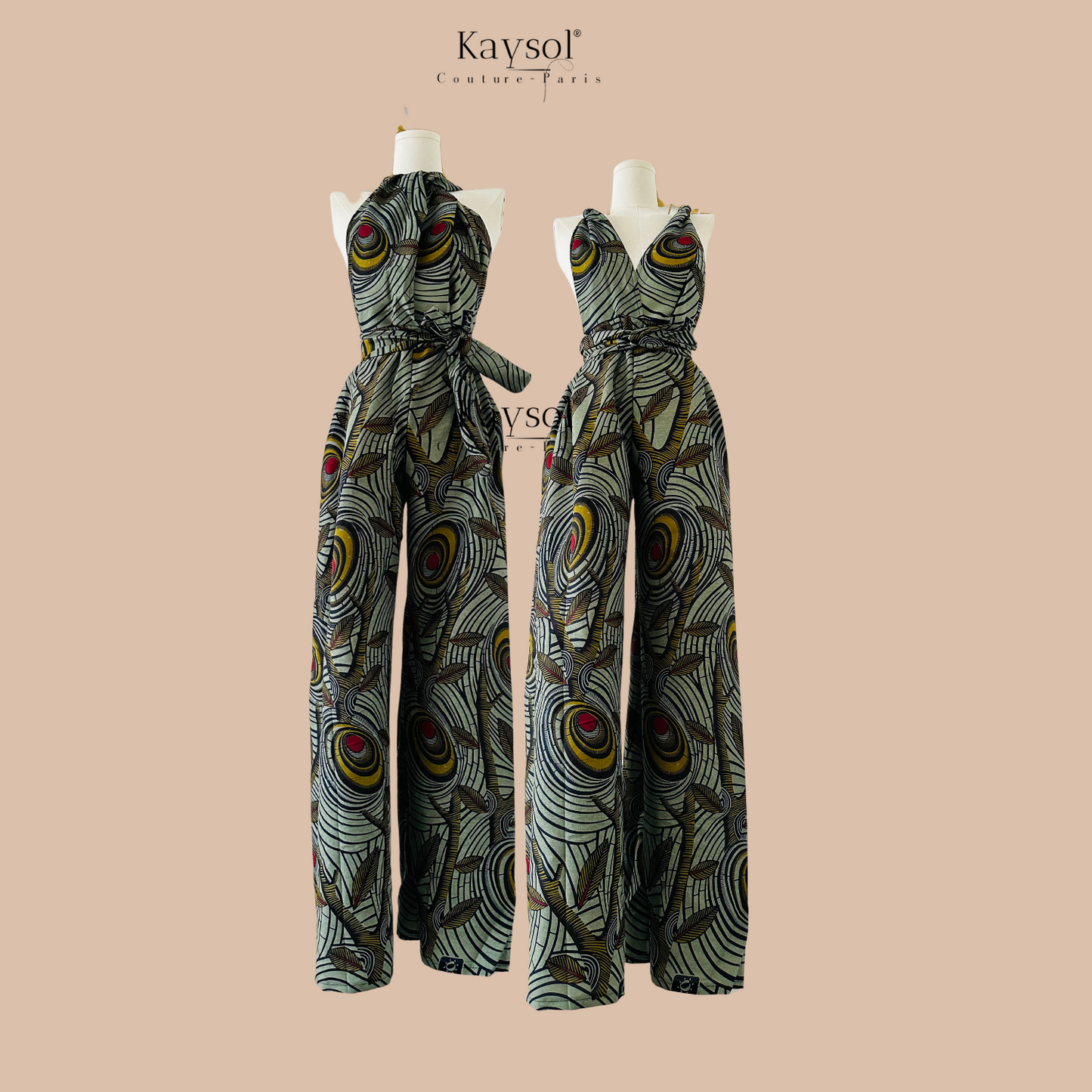 Combinaison en wax - tenue de ceremonie africaine - boutique africaine paris - robe en wax - tissu pagne