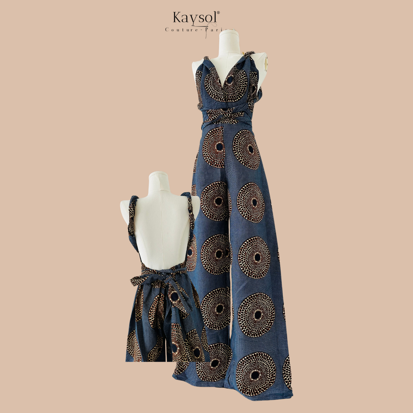 Combinaison en Pagne - Bleu-brun