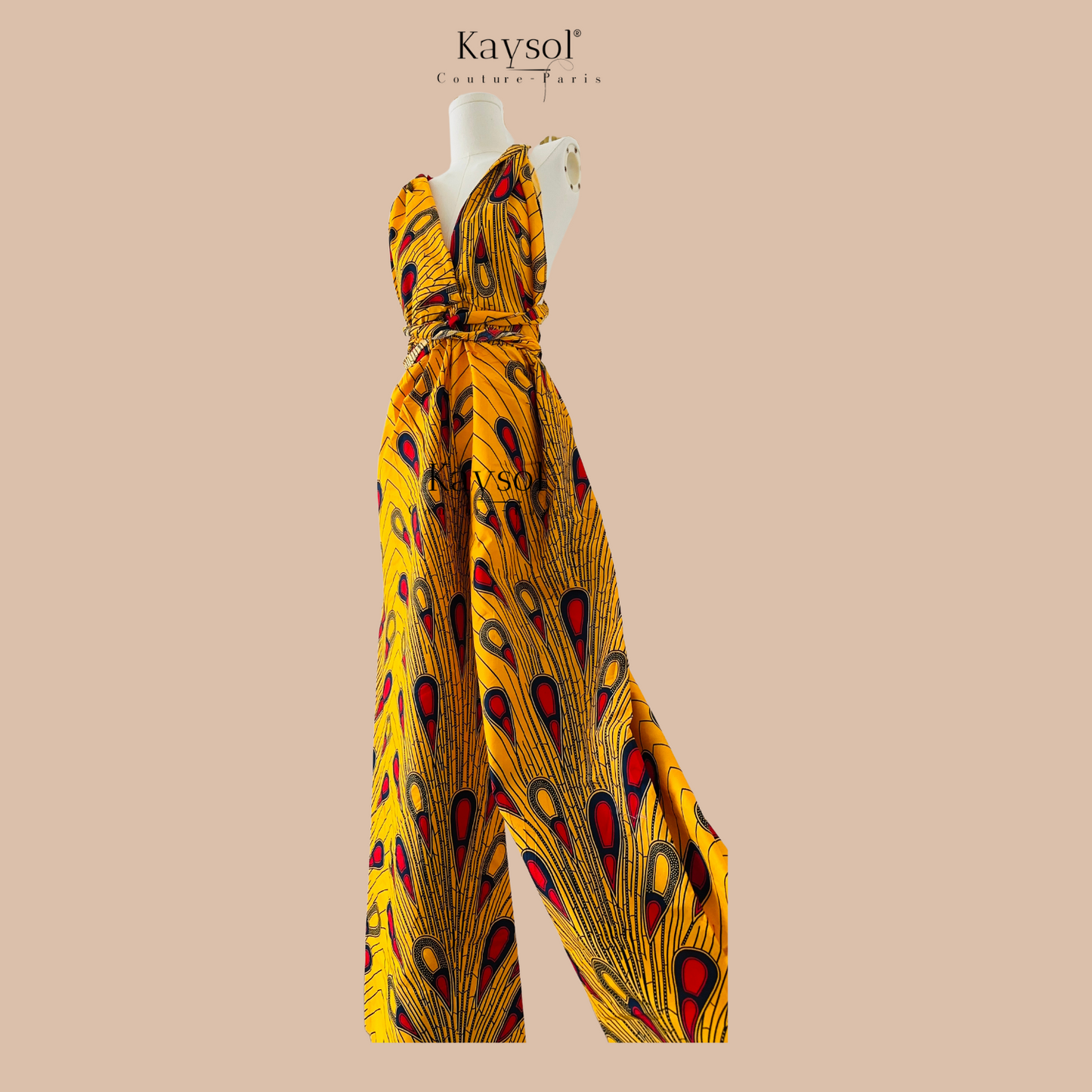 combinaison en wax jaune Combinaison en wax - tenue de ceremonie africaine - boutique africaine paris - robe en wax - tissu pagne