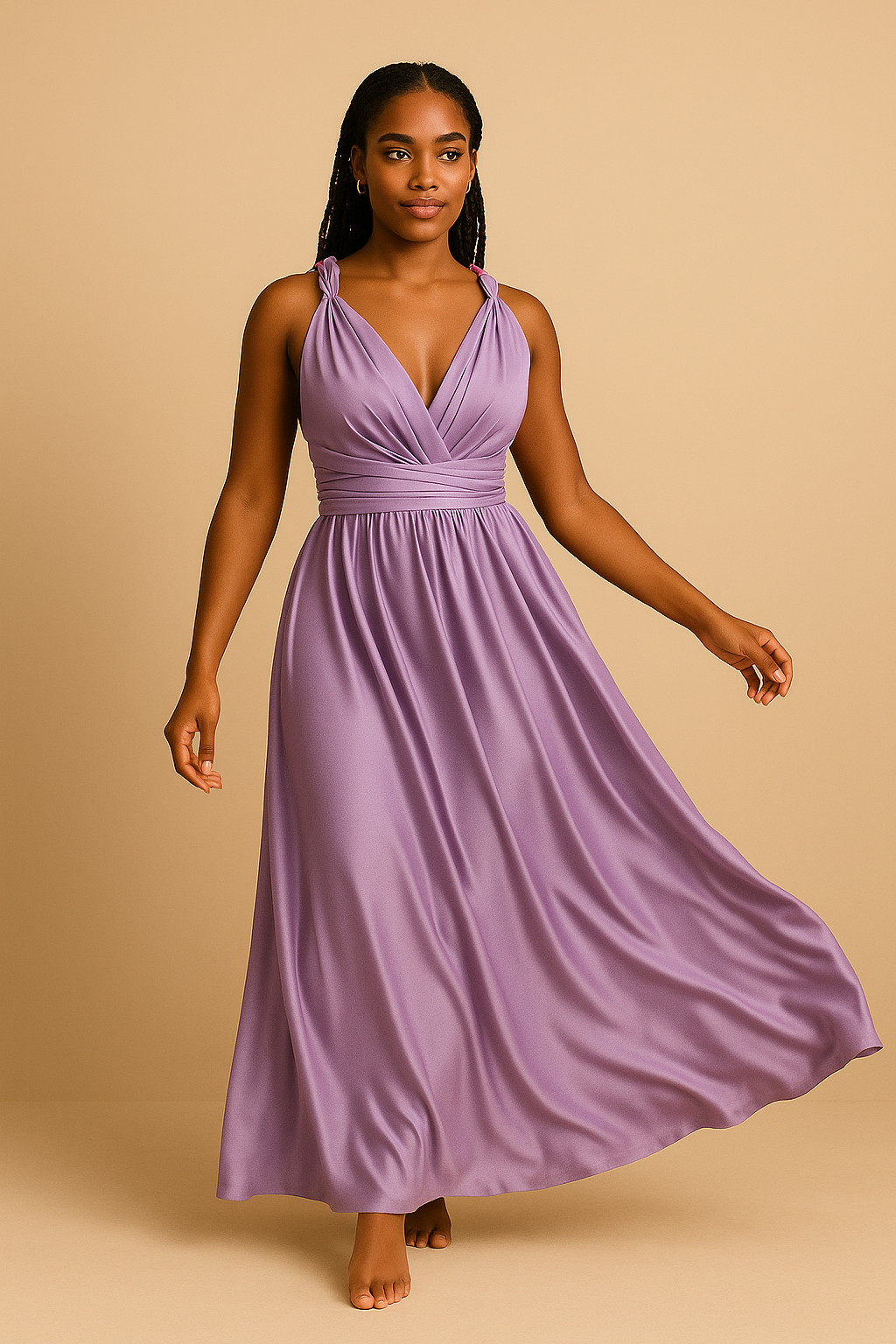 Robe Infinity Satin Lila – Multi-styles - Choix Longueur