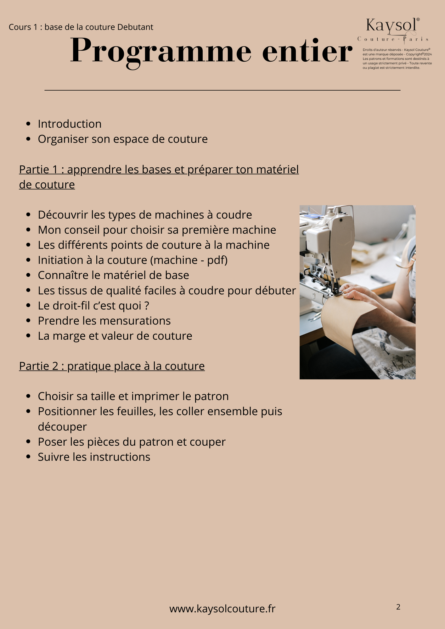 Formation Couture - Niveau Débutant - Facile à suivre - Tailles T34/T56 - 2 patrons offerts - Réalisez vos Vêtements - PDF
