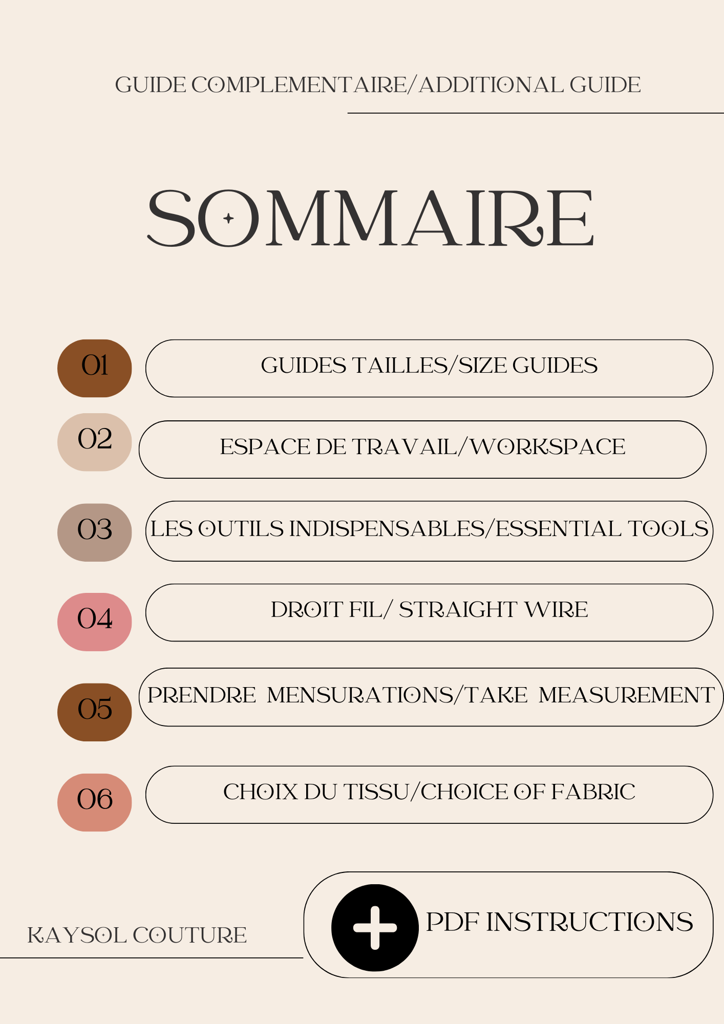 Patron PDF à télécharger du haut princesse Kaysol Couture – tailles 34 à 50, avec instructions vidéo en français et anglais. Modèle élégant à coudre soi-même.