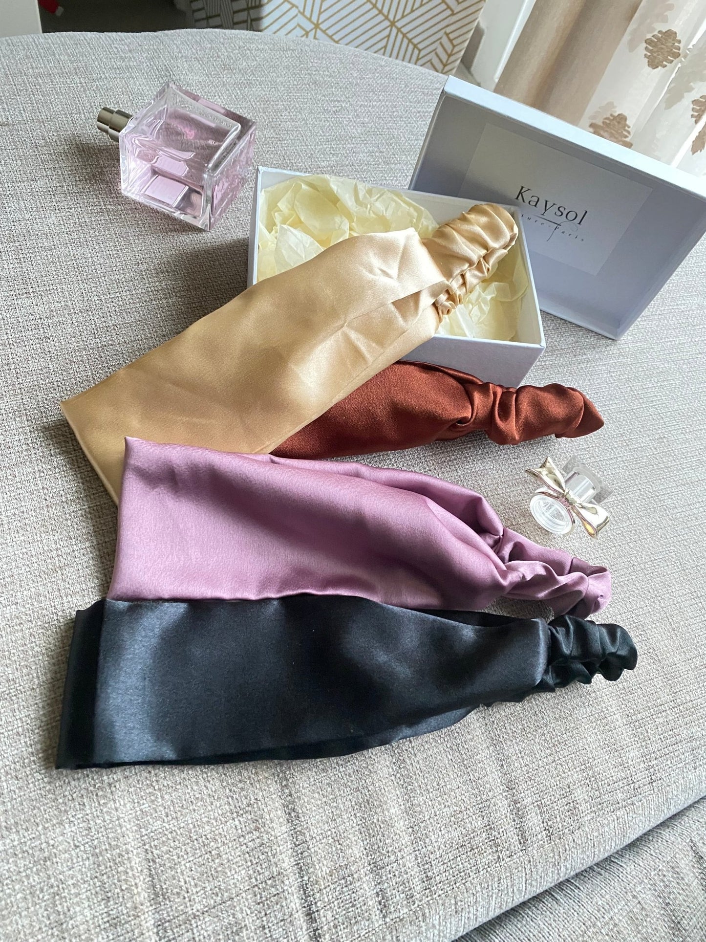 Bandeau cheveux en Satin - Soie - Kaysol Couture