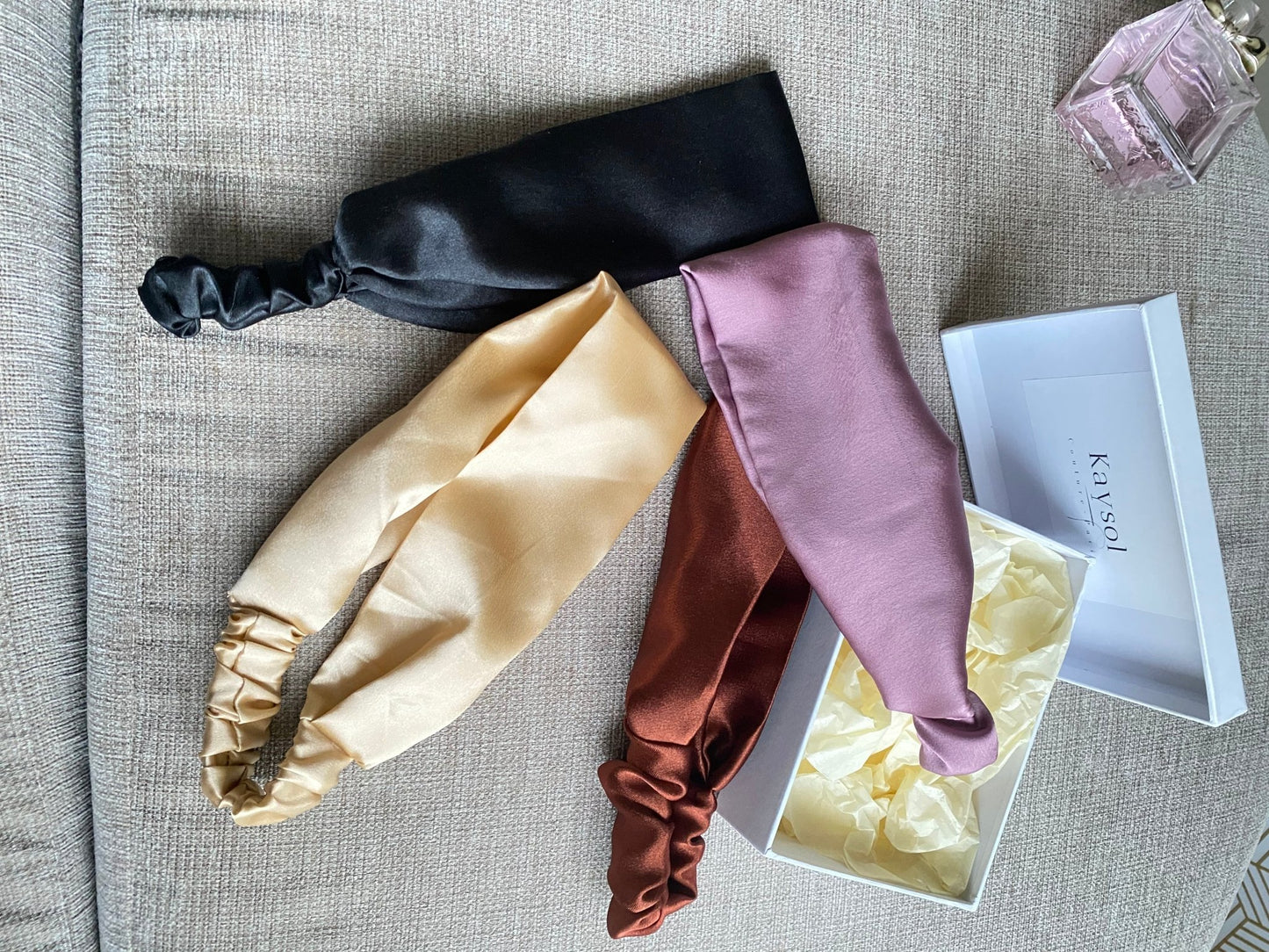 Bandeau cheveux en Satin - Soie - Kaysol Couture