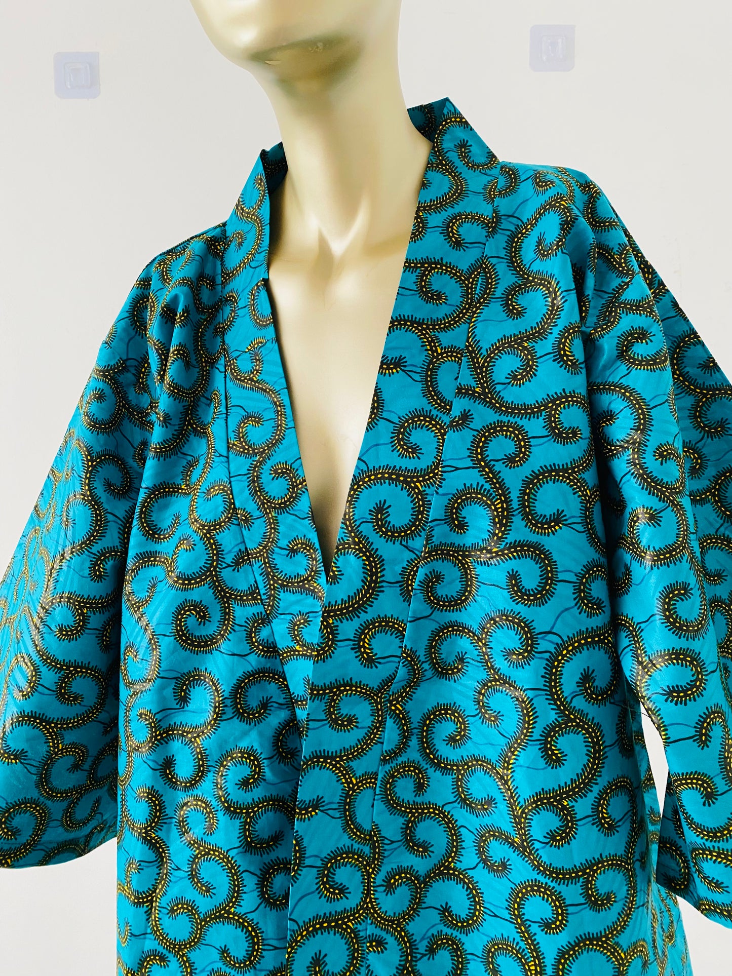 kimono femme bleu turquoise
