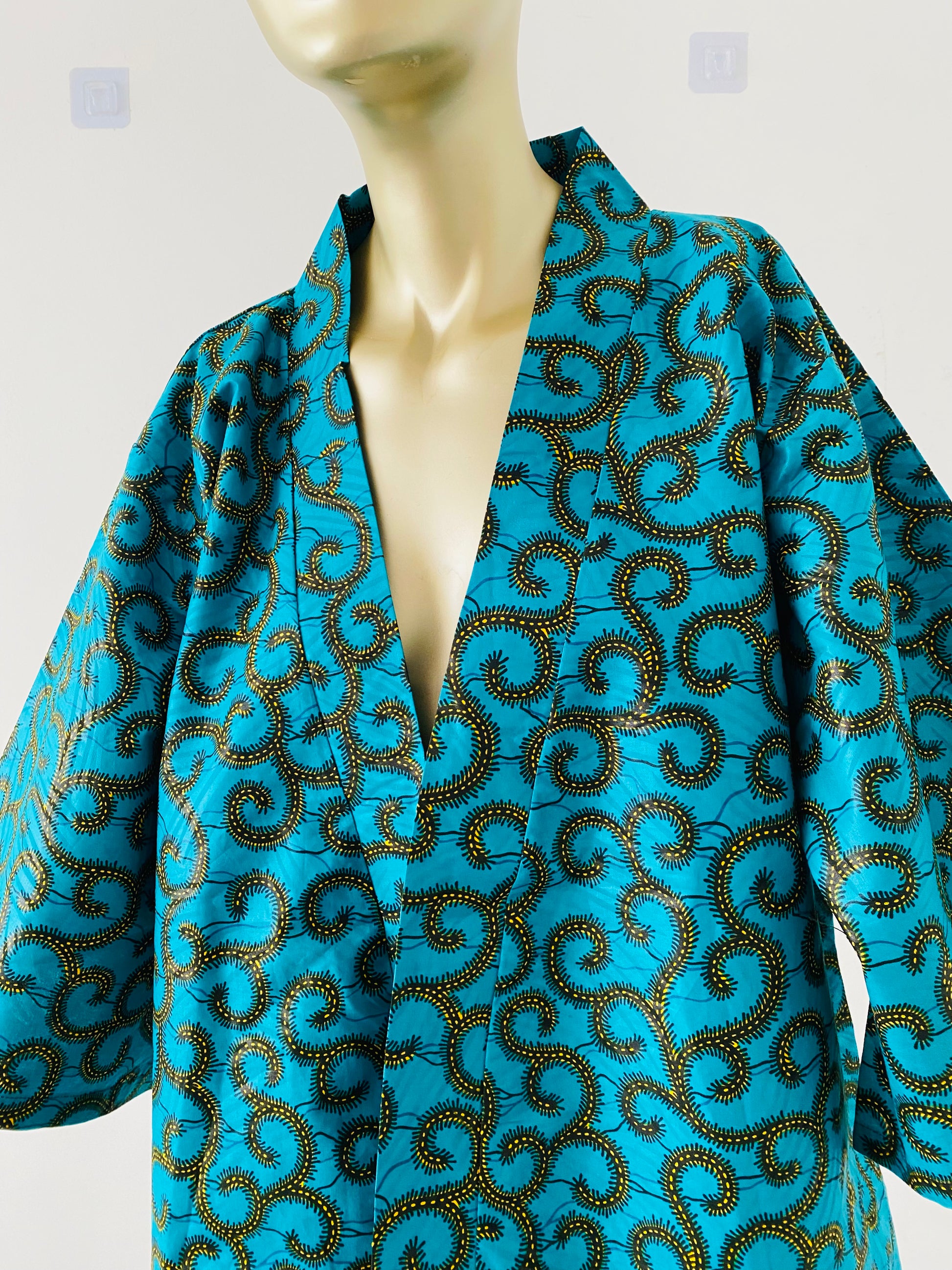 kimono femme bleu turquoise