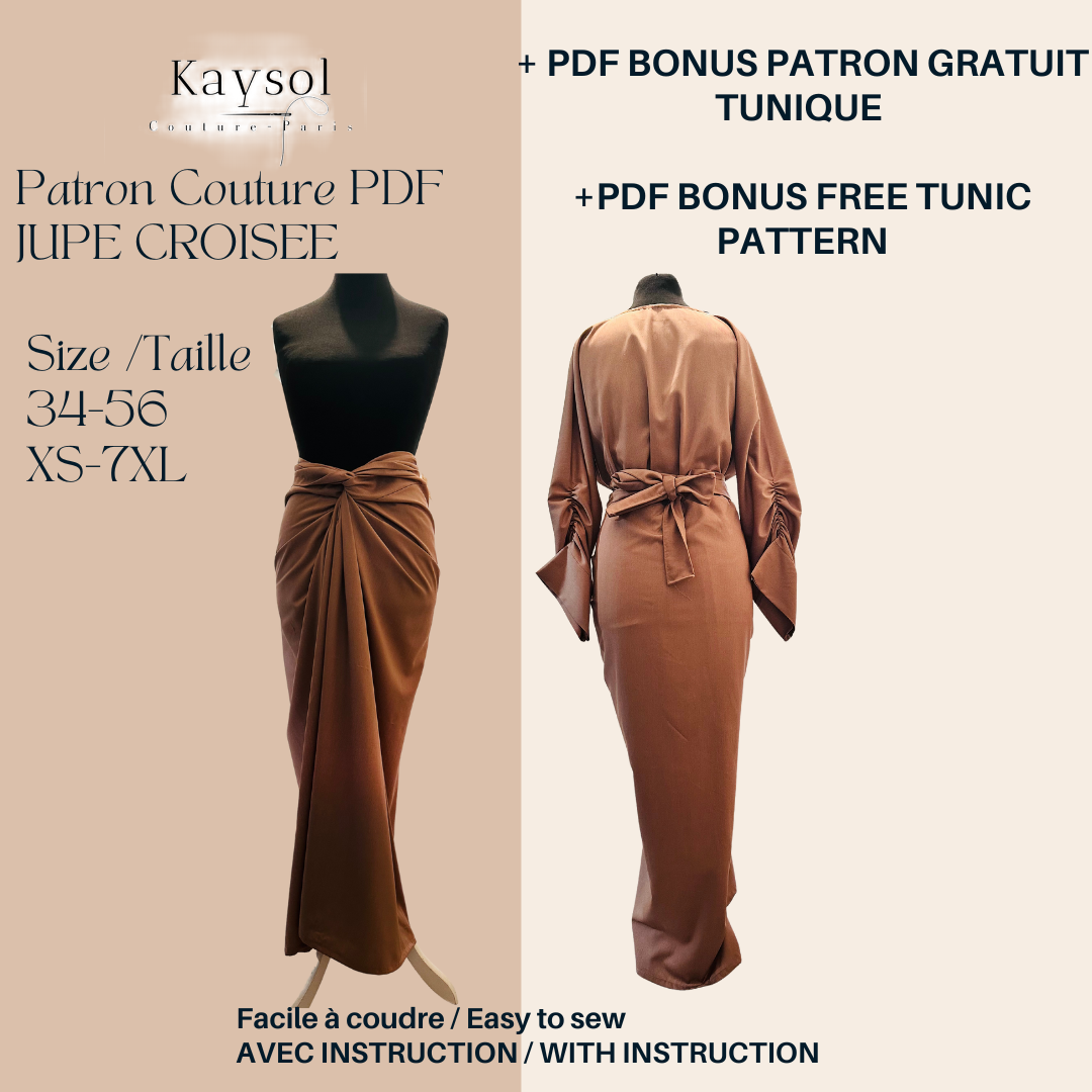Patron couture Jupe Vintage - PDF - Avec instruction + Un patron offert