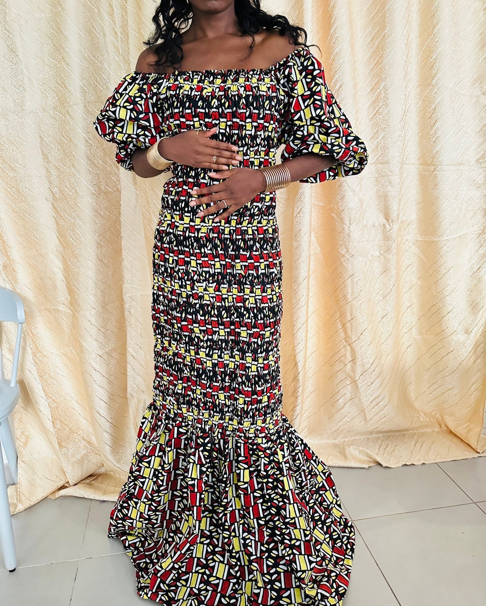 Location Robe Africaine Robe Sirene en Wax Kaysol Couture