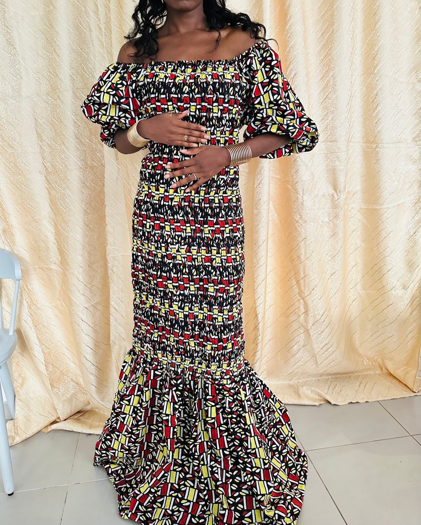 Robe africaine à louer - robe sirène en wax - Kaysol Couture