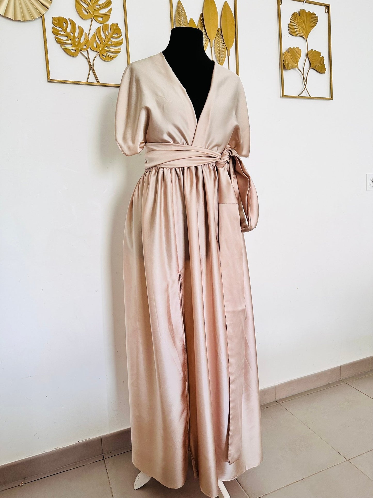 Robe Convertible en Satin - Champagne Rosé - Kaysol Couture