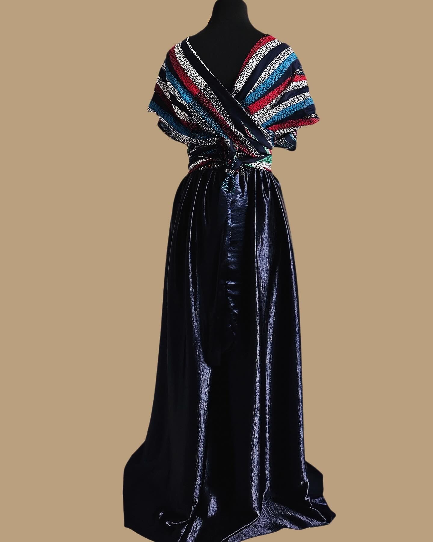 Robe infinity Wax et Satin velours - Kaysol Couture