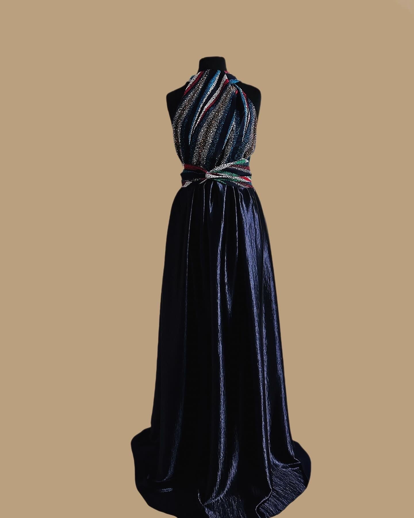 Robe infinity Wax et Satin velours - Kaysol Couture