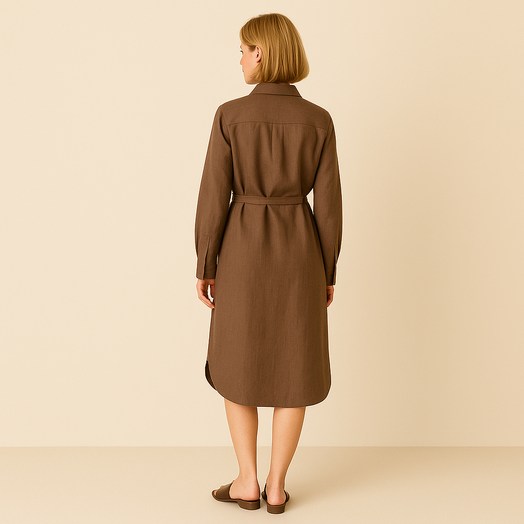 Patron PDF Robe chemise – manches longues (34–48) PDF A0 + A4