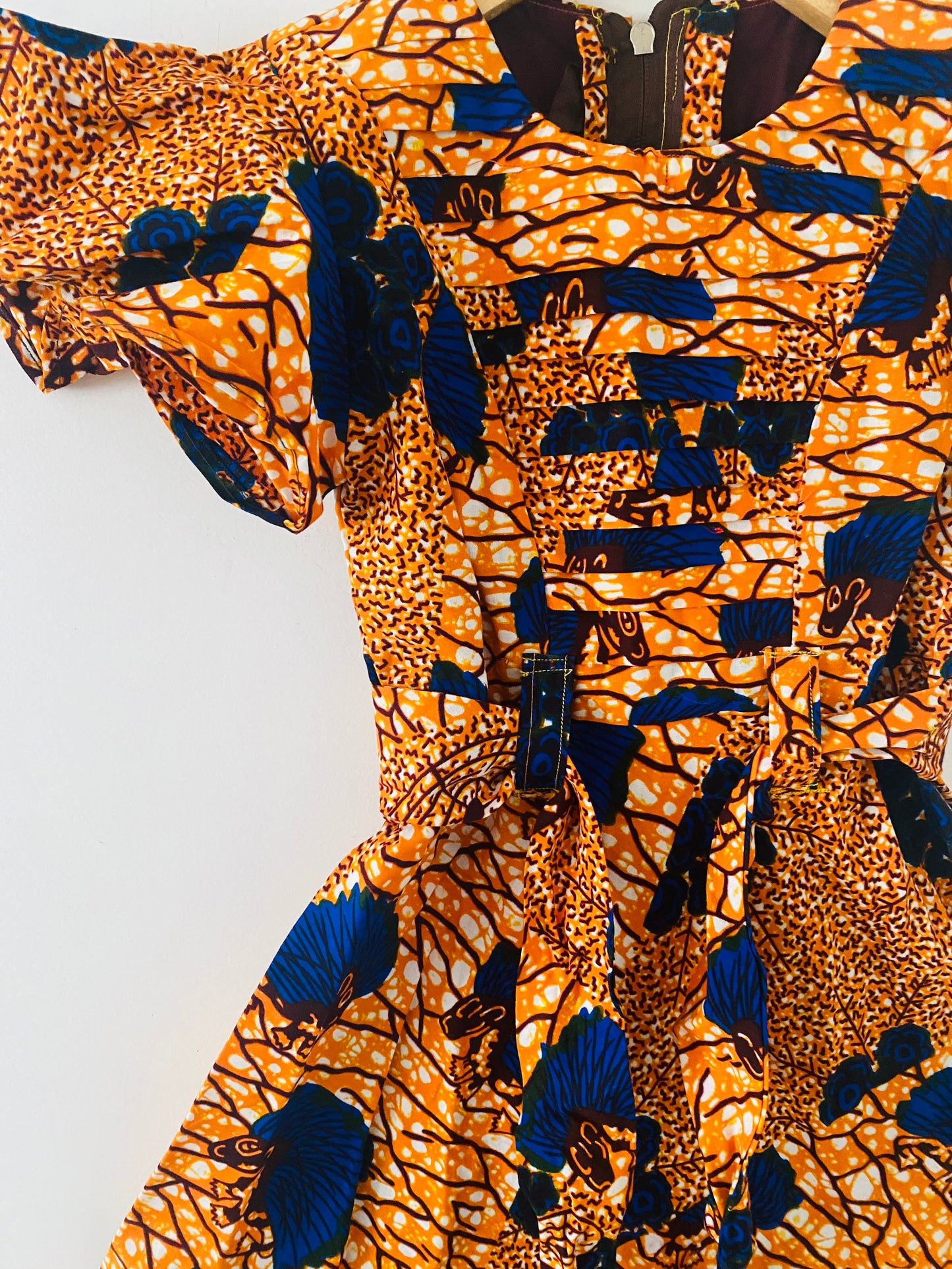 Robe en wax orange - Fille