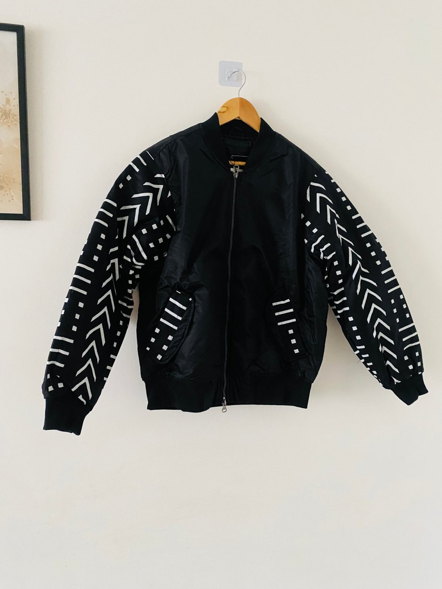 Bomber en wax femme - bomber noir - tissu africain - Kaysol Couture