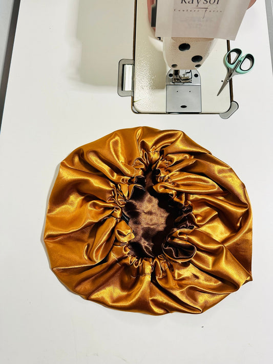 Bonnet en satin - bonnet de nuit - Recto/verso - Kaysol Couture