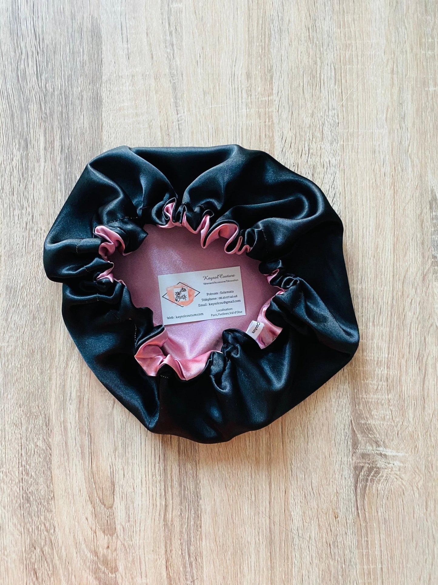 Bonnet en satin recto verso - Kaysol Couture