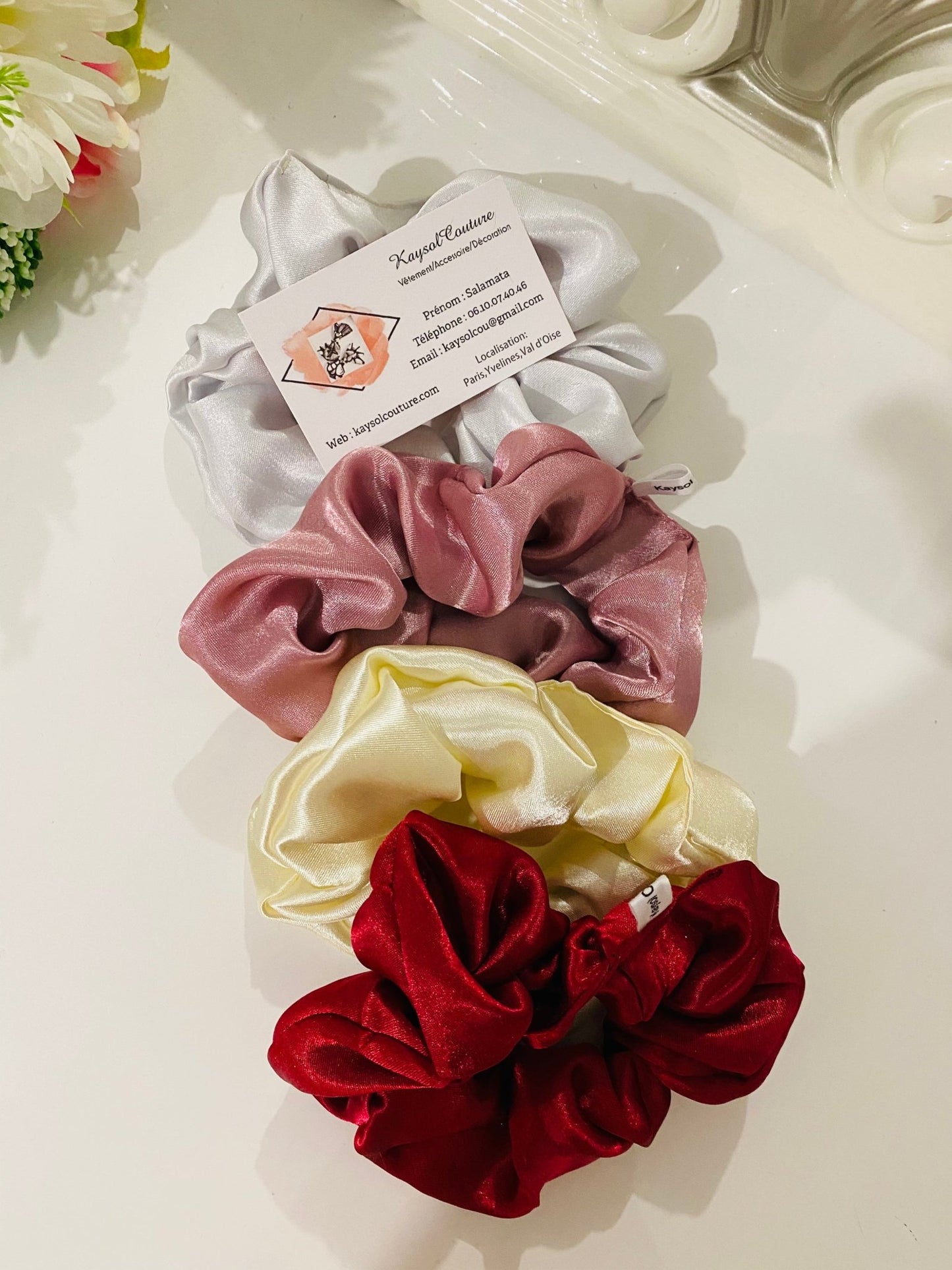 Chouchou en satin - taille moyen - Kaysol Couture