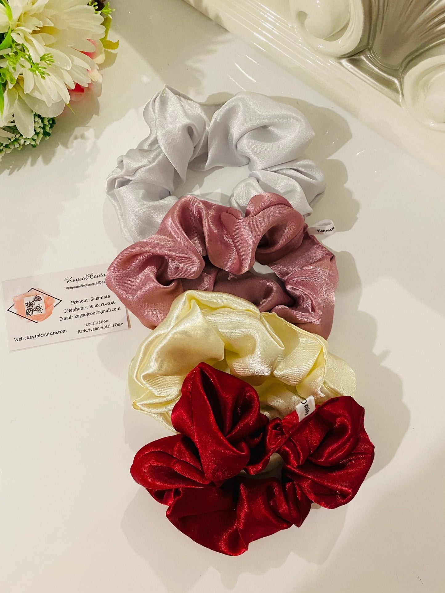 Chouchou en satin - taille moyen - Kaysol Couture