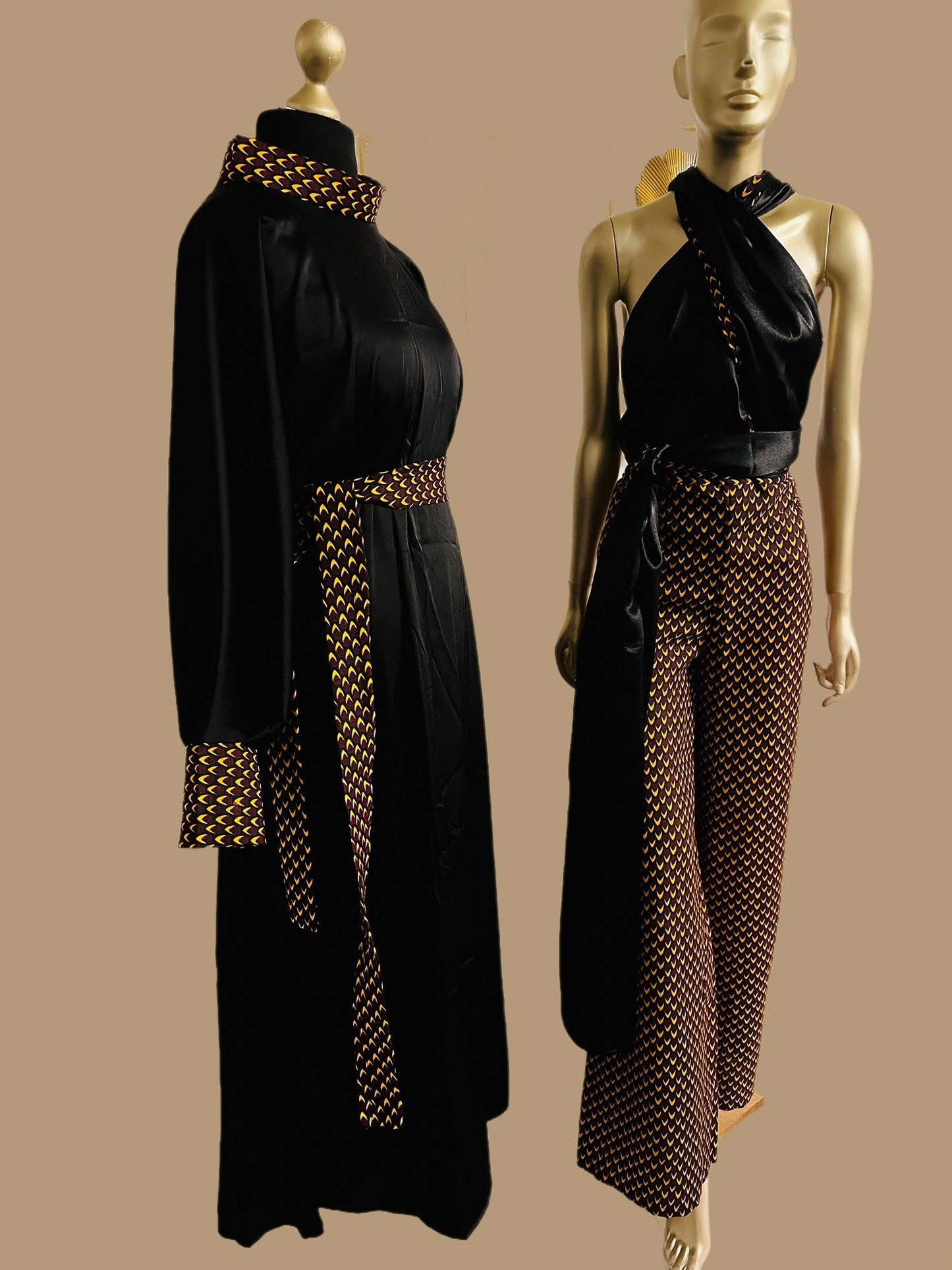 Combinaison Convertible en Wax et Soie - Capsule Haby - Kaysol Couture