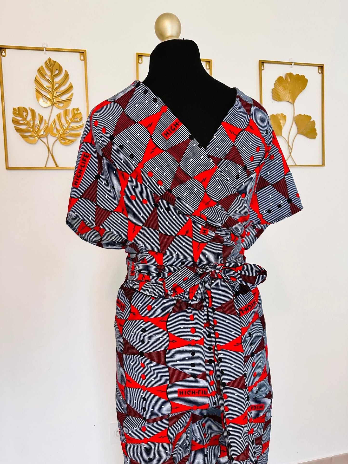 Combinaison en wax - Tenue Femme en Wax - Convertible - Kaysol Couture