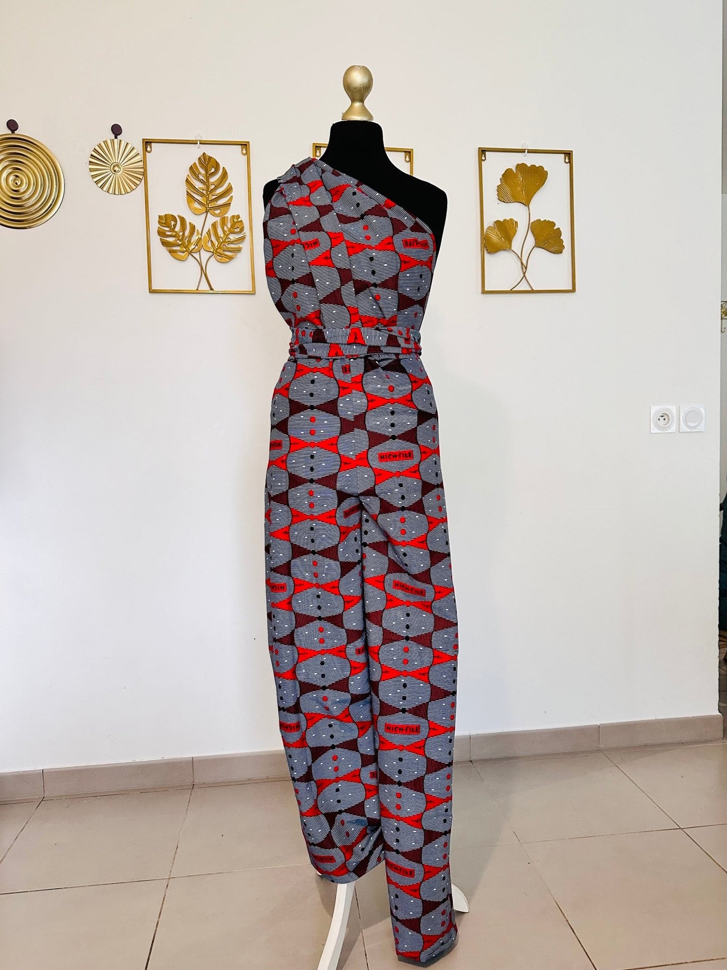 Combinaison en wax - Tenue Femme en Wax - Convertible - Kaysol Couture