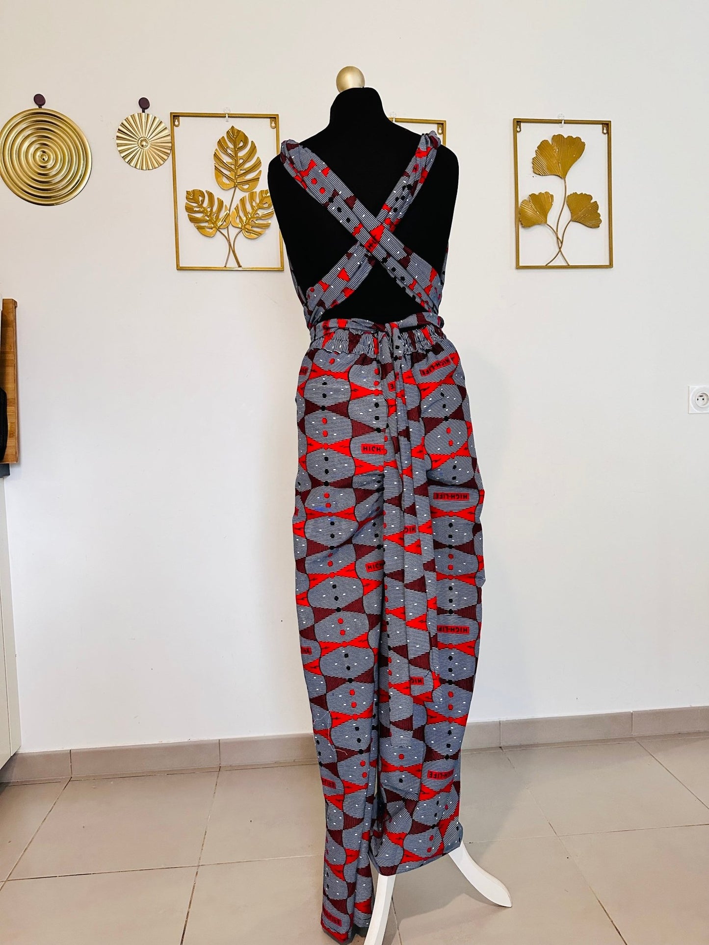 Combinaison en wax - Tenue Femme en Wax - Convertible - Kaysol Couture