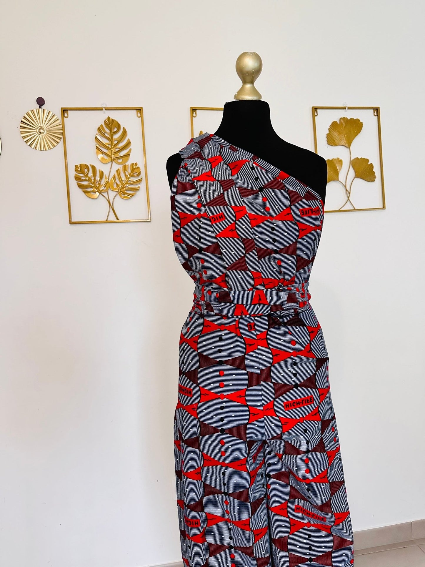 Combinaison en wax - Tenue Femme en Wax - Convertible - Kaysol Couture