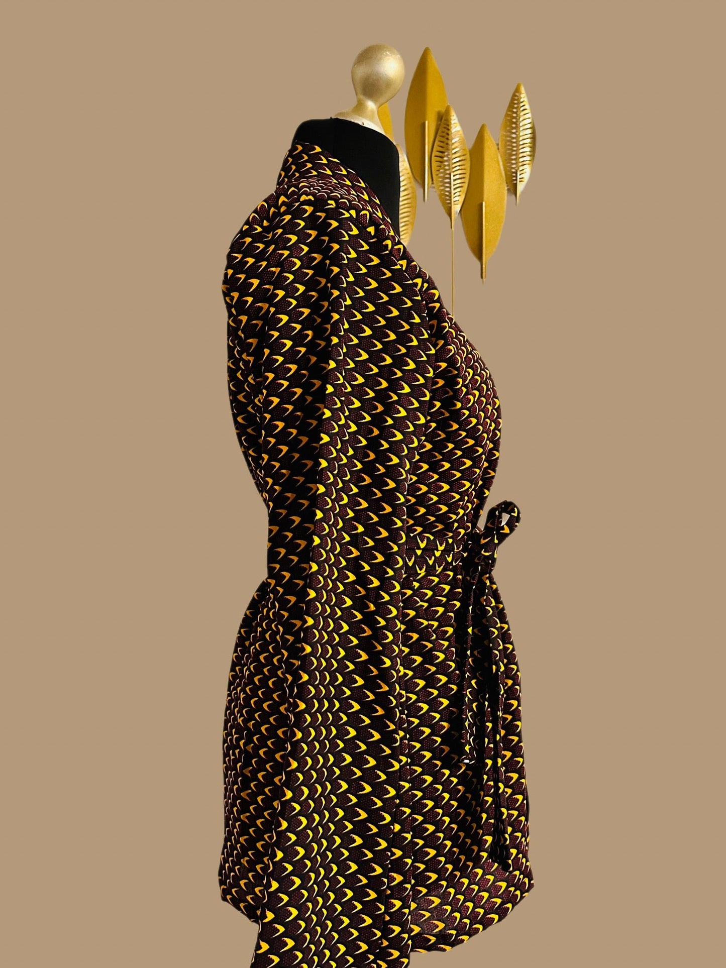 Costume en Wax femme - Blazer kimono en Wax et Pantalon taille haute en Wax - Kaysol Couture