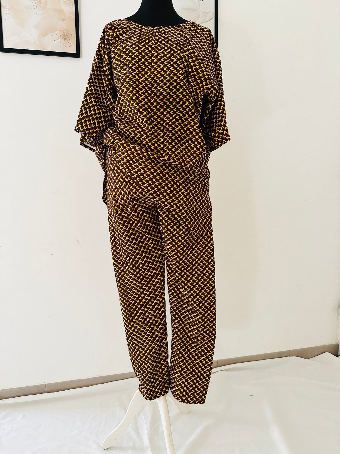 Ensemble 2 pieces en Wax - Ensemble pour femme en Wax - Tunique et Pantalon - Kaysol Couture