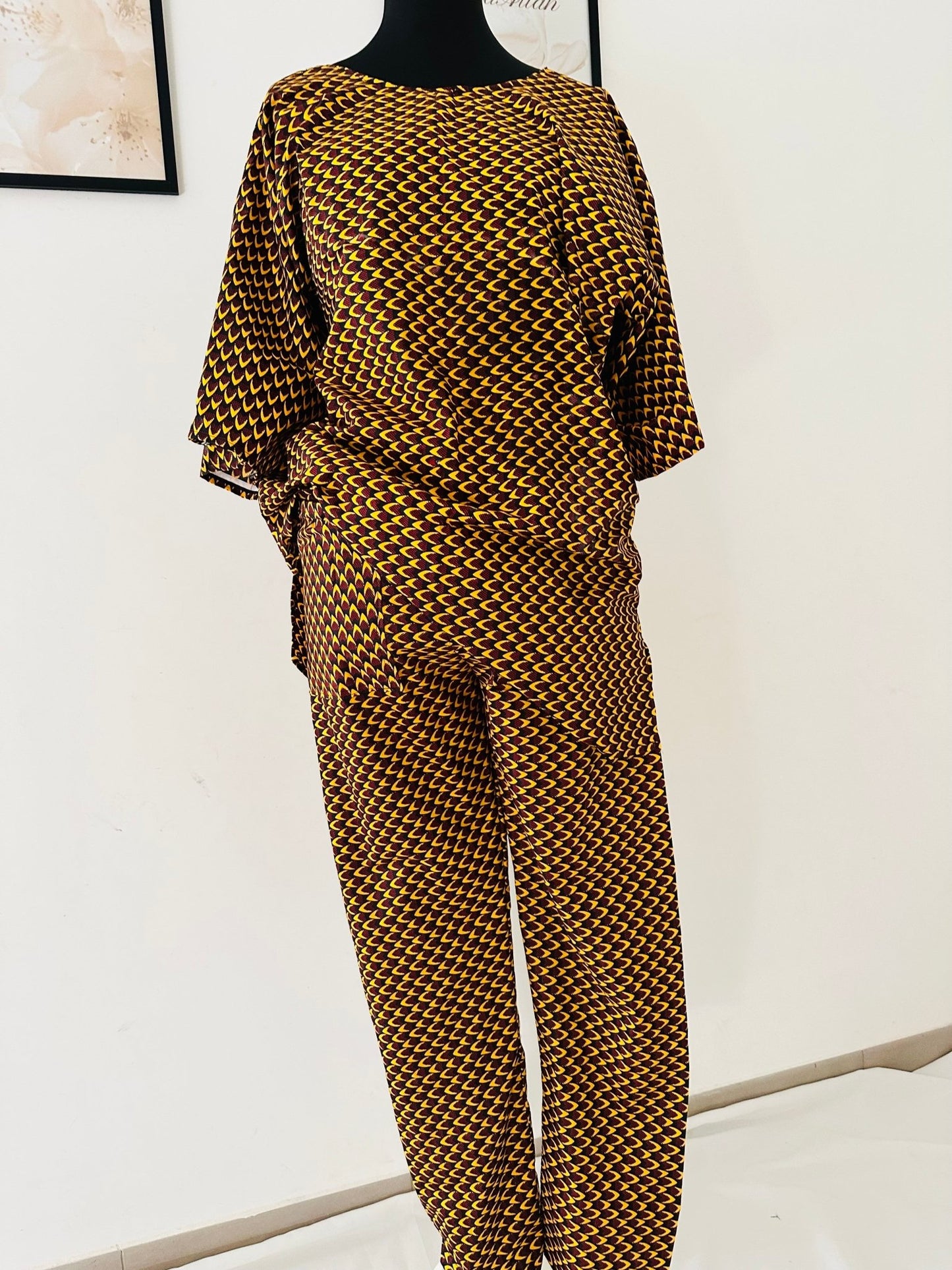 Ensemble 2 pieces en Wax - Ensemble pour femme en Wax - Tunique et Pantalon - Kaysol Couture