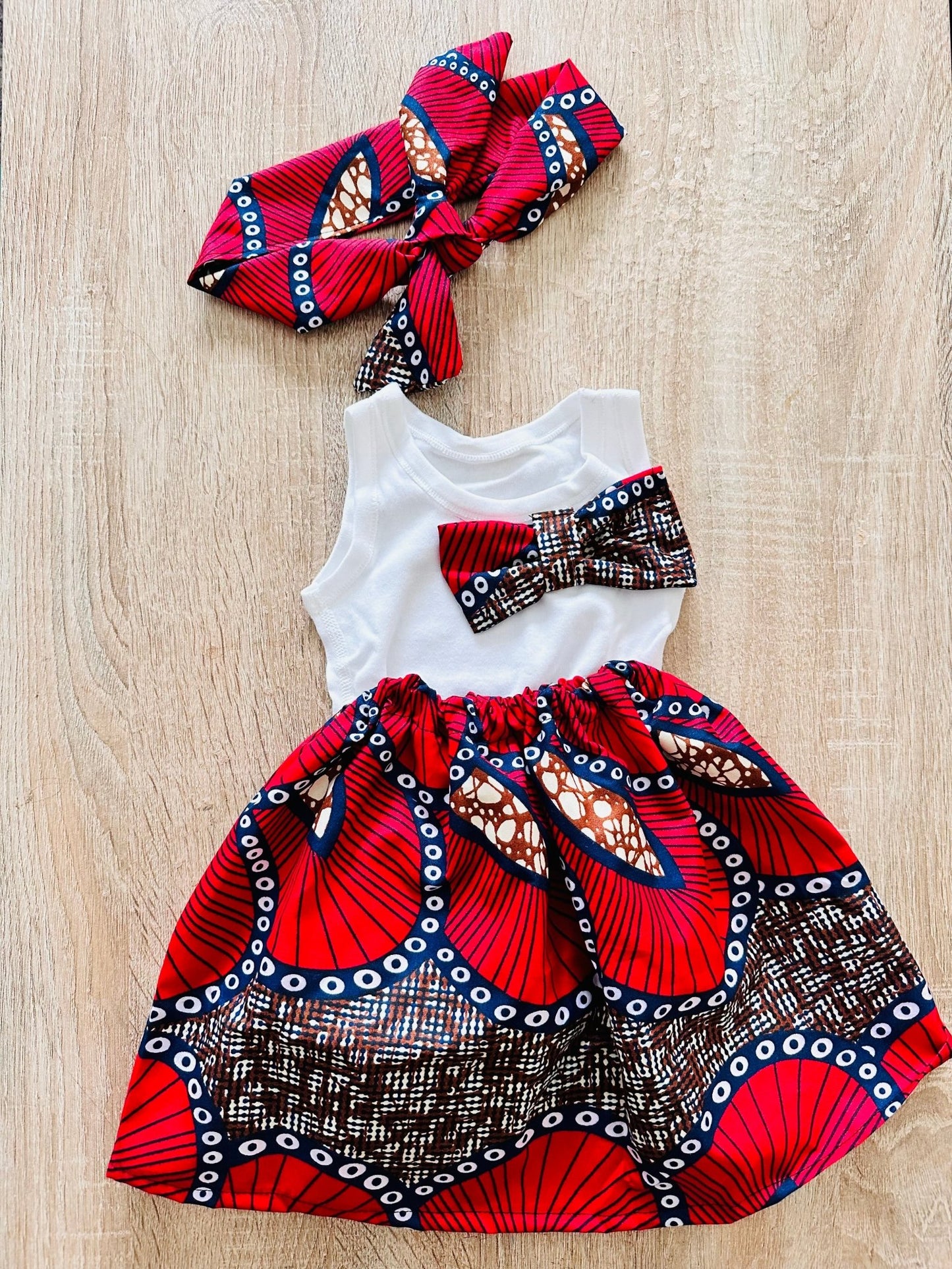 Ensemble en wax Fille - Safiya assorti - Kaysol Couture
