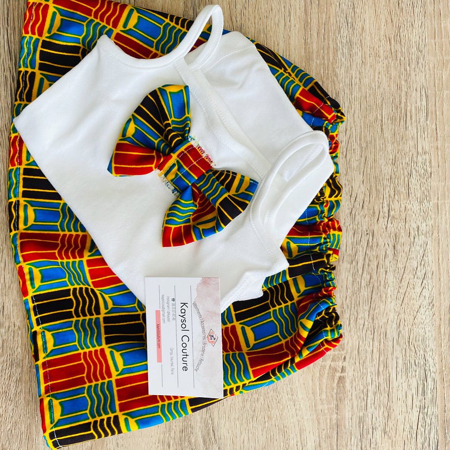 Ensemble Enfant bébé Safia multi color - Kaysol Couture