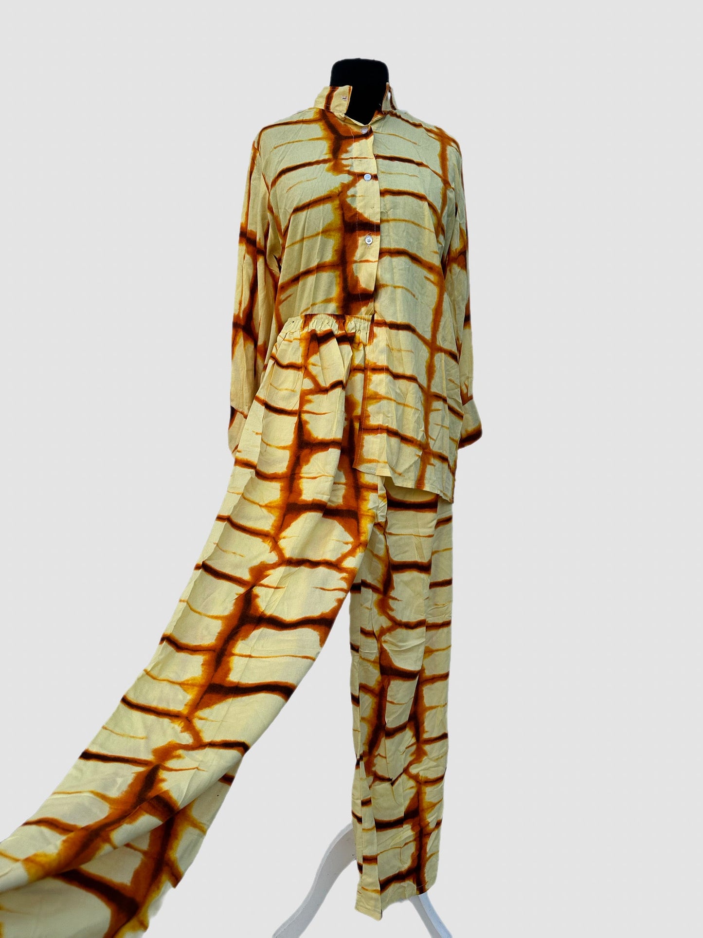 Ensemble femme deux pièces - tenue tie and dye style Africaine - Haut et Pantalon - Kaysol Couture