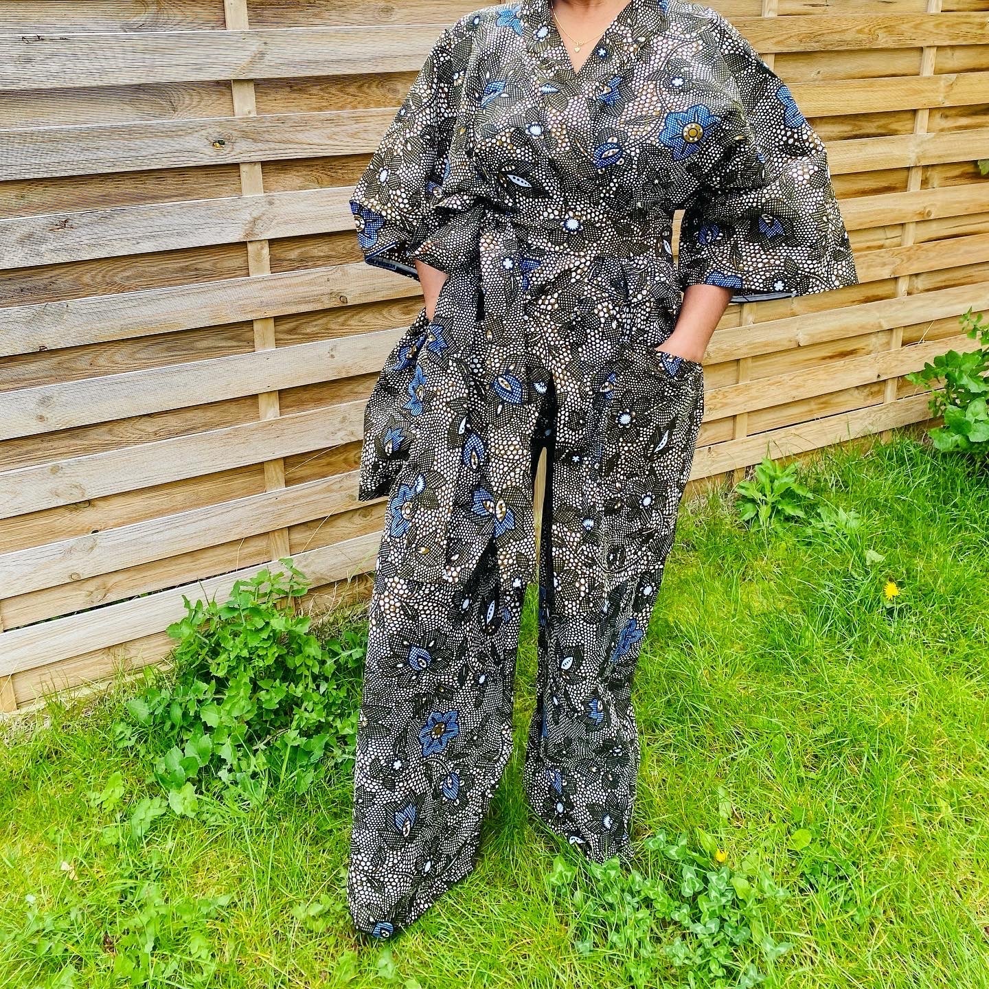 Ensemble Kimono et Pantalon en Wax - Kaysol Couture