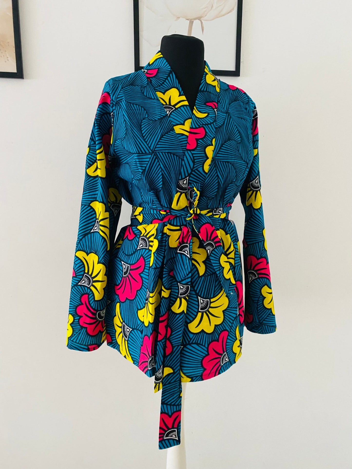 Gilet kimono en wax Koumbel Fleurs de mariage - Kaysol Couture