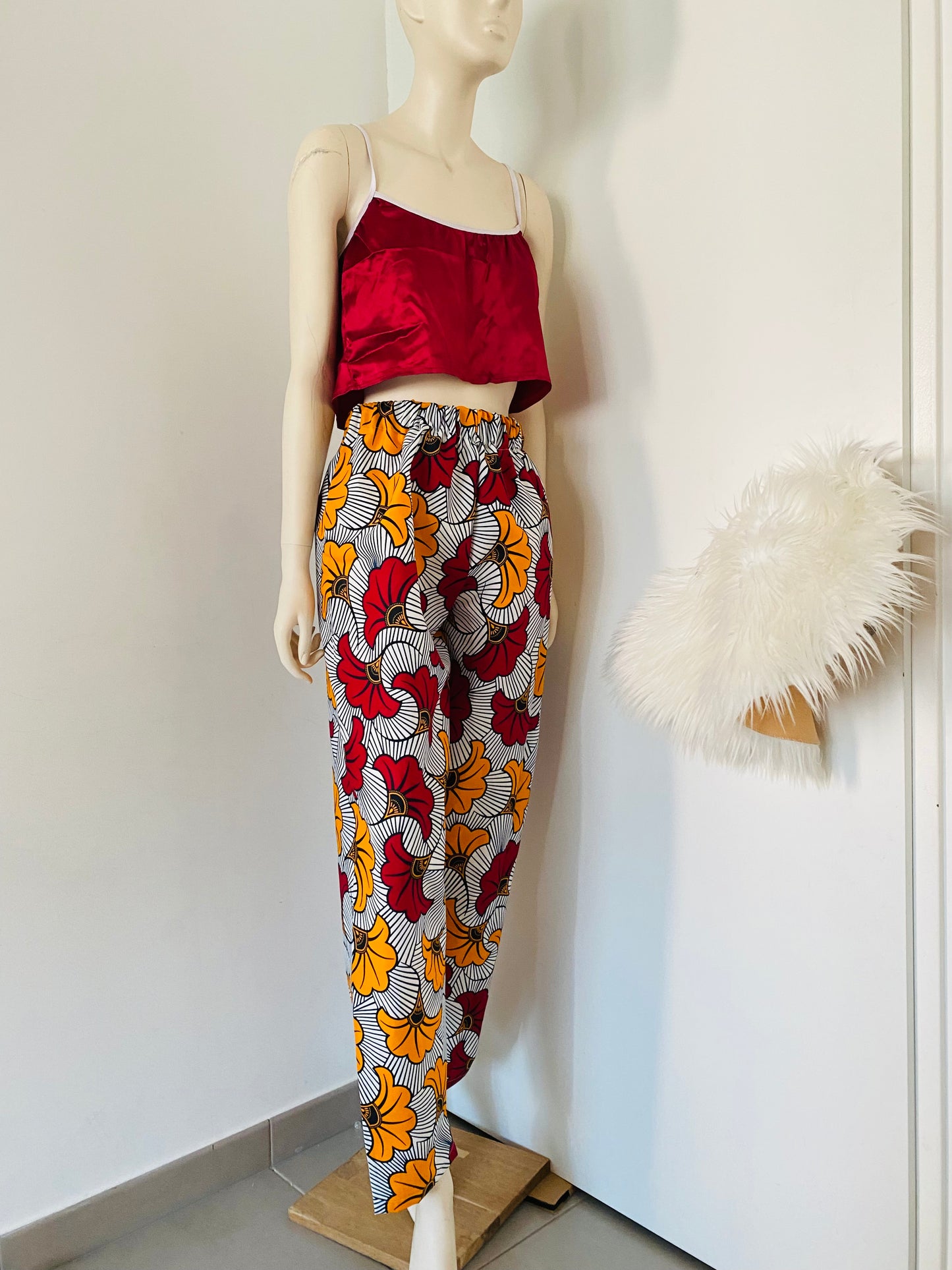Pantalon wax fleurs de mariage