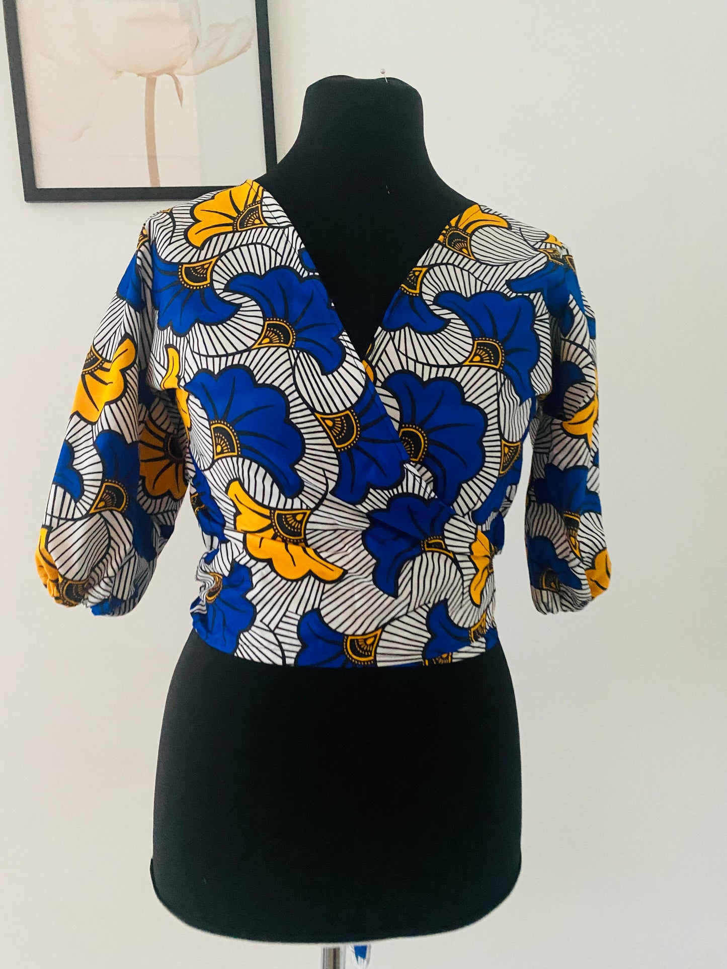 Haut Wax chic - Bleu et jaune