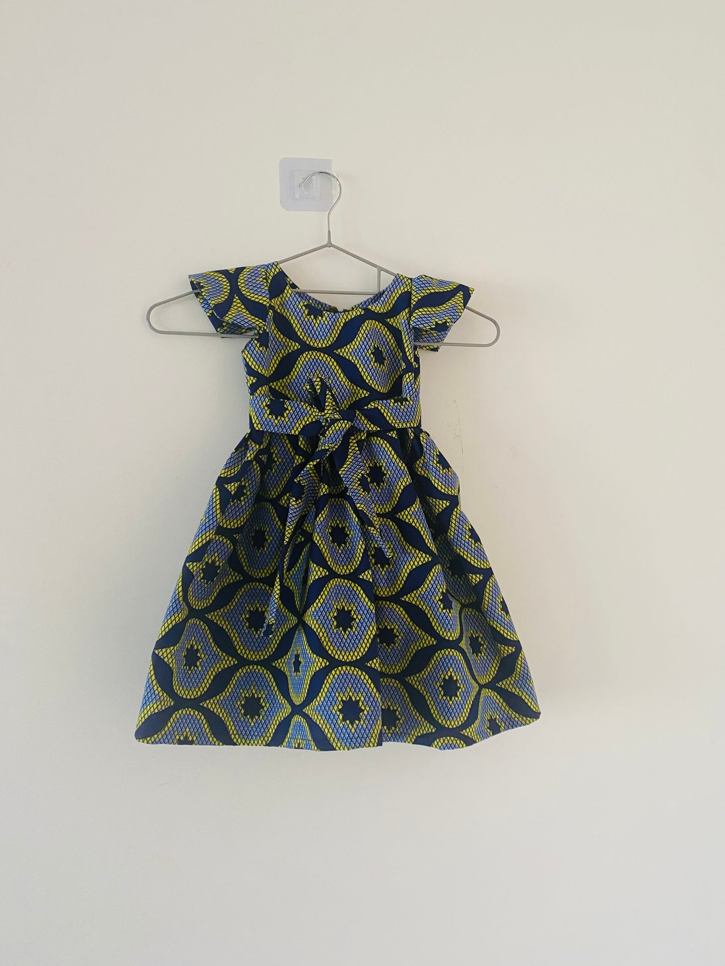 Robe en pagne Africain bleu